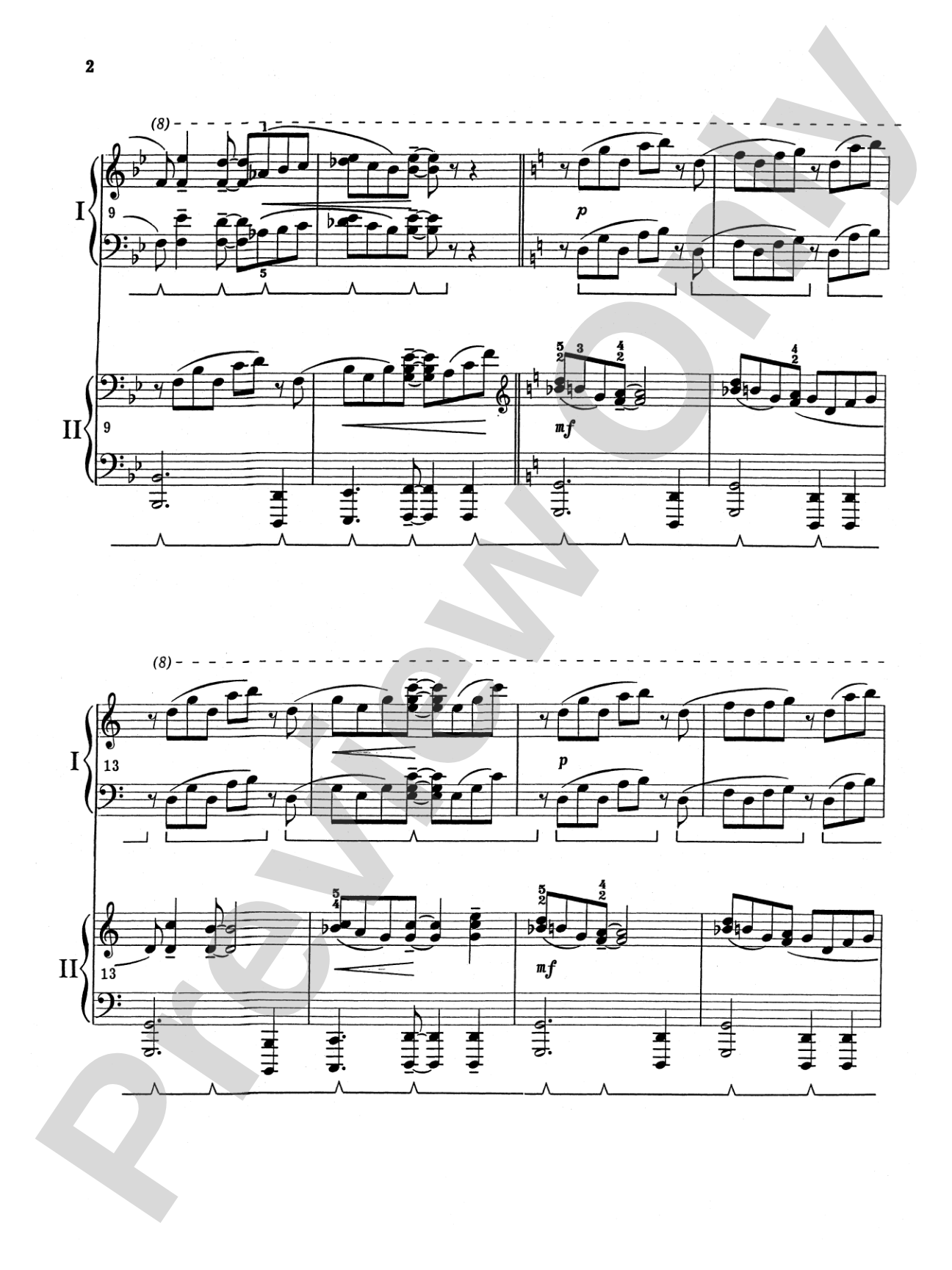 Blues Nocturne - Piano Duo (2 Pianos, 4 Hands): Piano Duets & Four Hands