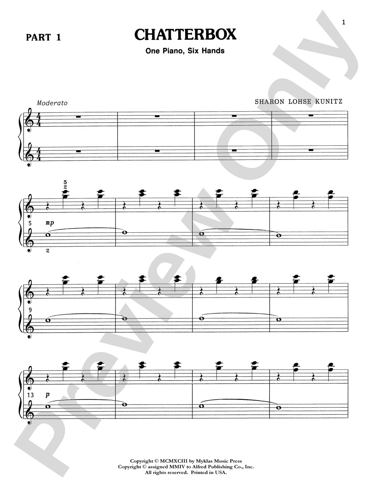 Chatterbox - Piano Trio (1 Piano, 6 Hands): Piano