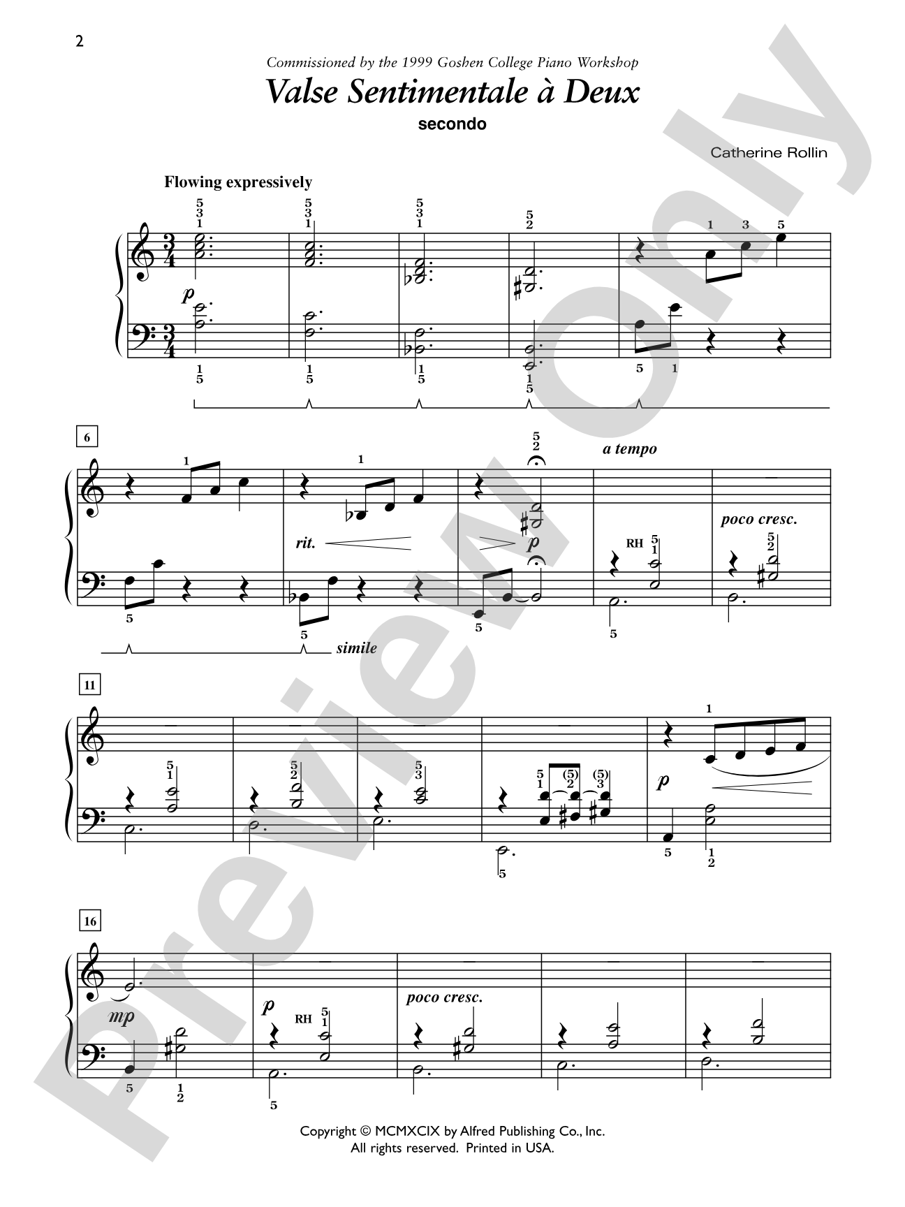 Valse Sentimentale à Deux - Piano Duet (1 Piano, 4 Hands): Piano Duets & Four Hands