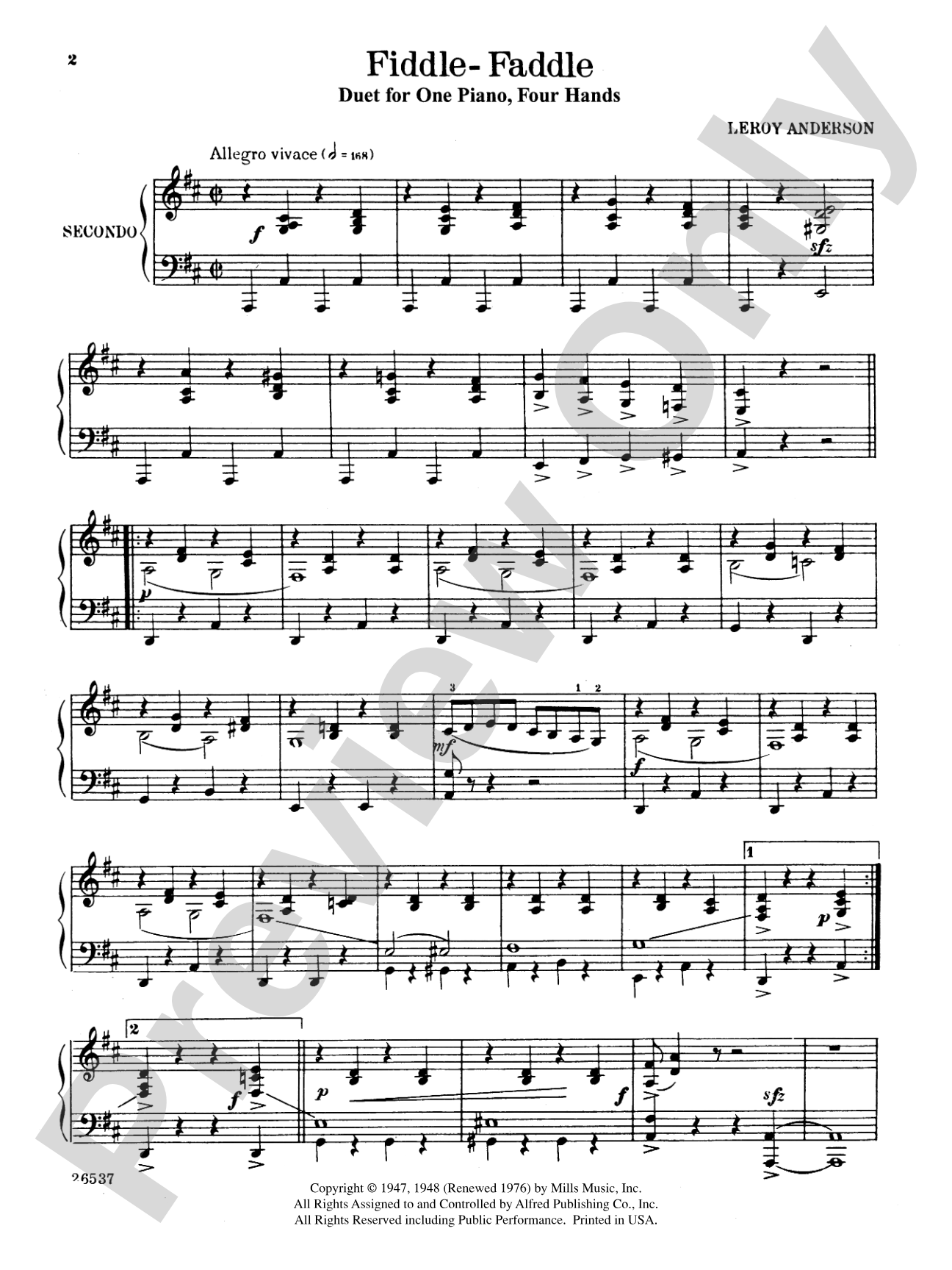 Fiddle-Faddle - Piano Duet (1 Piano, 4 Hands): Piano Duets & Four Hands