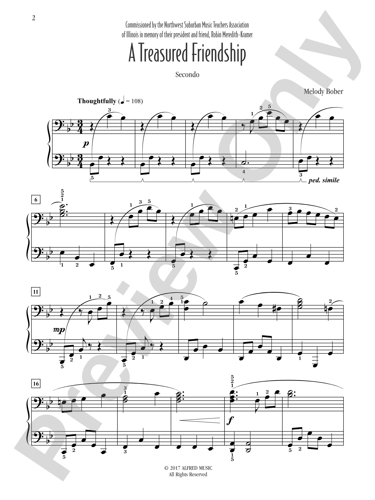 A Treasured Friendship - Piano Duet (1 Piano, 4 Hands): Piano Duets & Four Hands