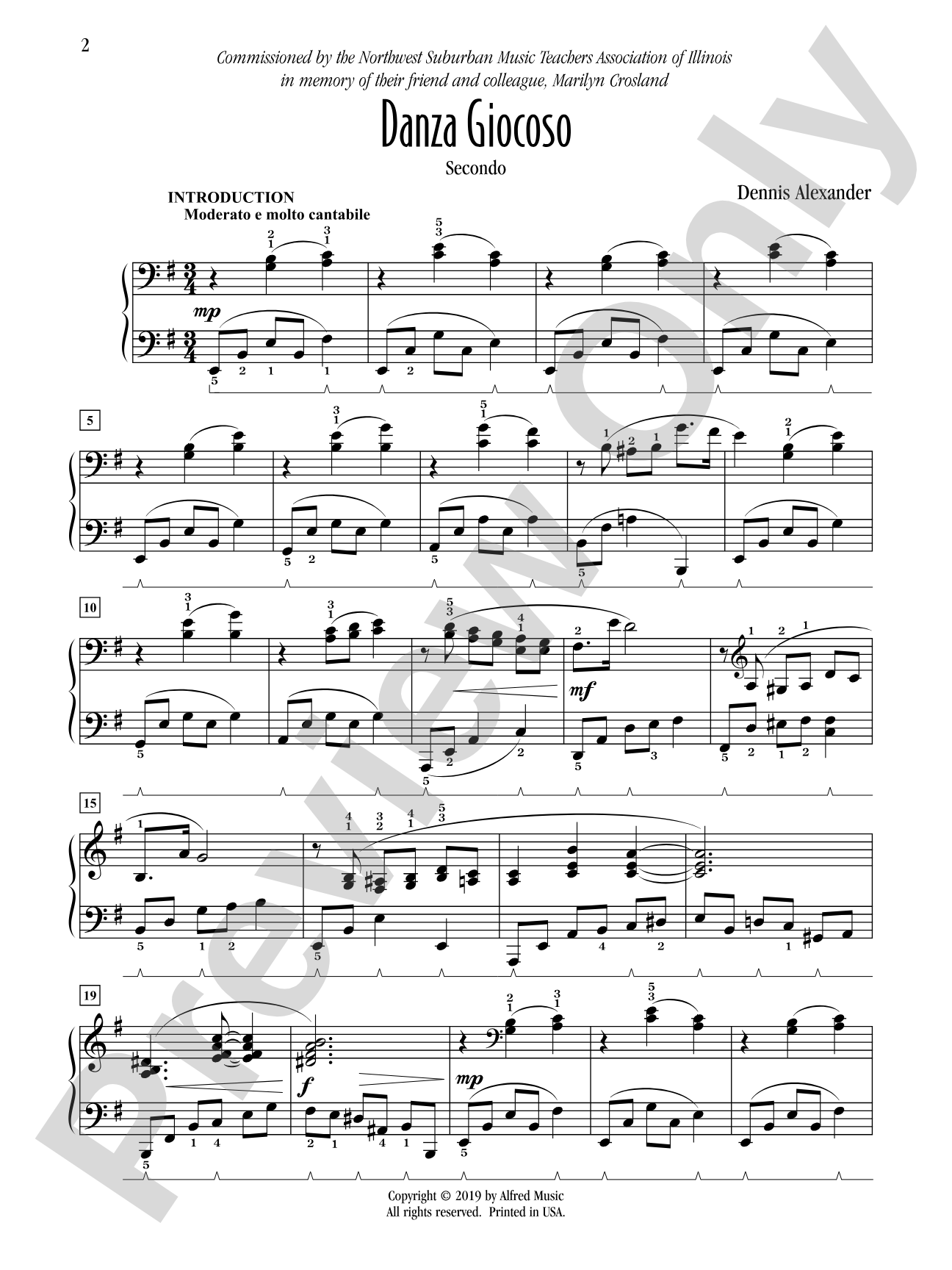 Danza Giocoso - Piano Duet (1 Piano, 4 Hands): Piano Duets & Four Hands