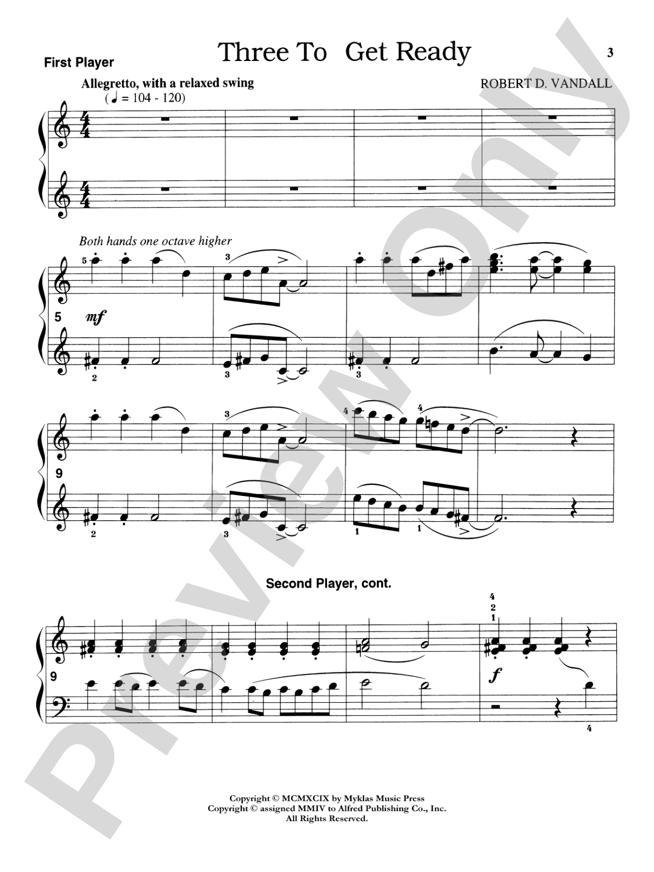 Three to Get Ready - Piano Trio (1 Piano, 6 Hands): Piano