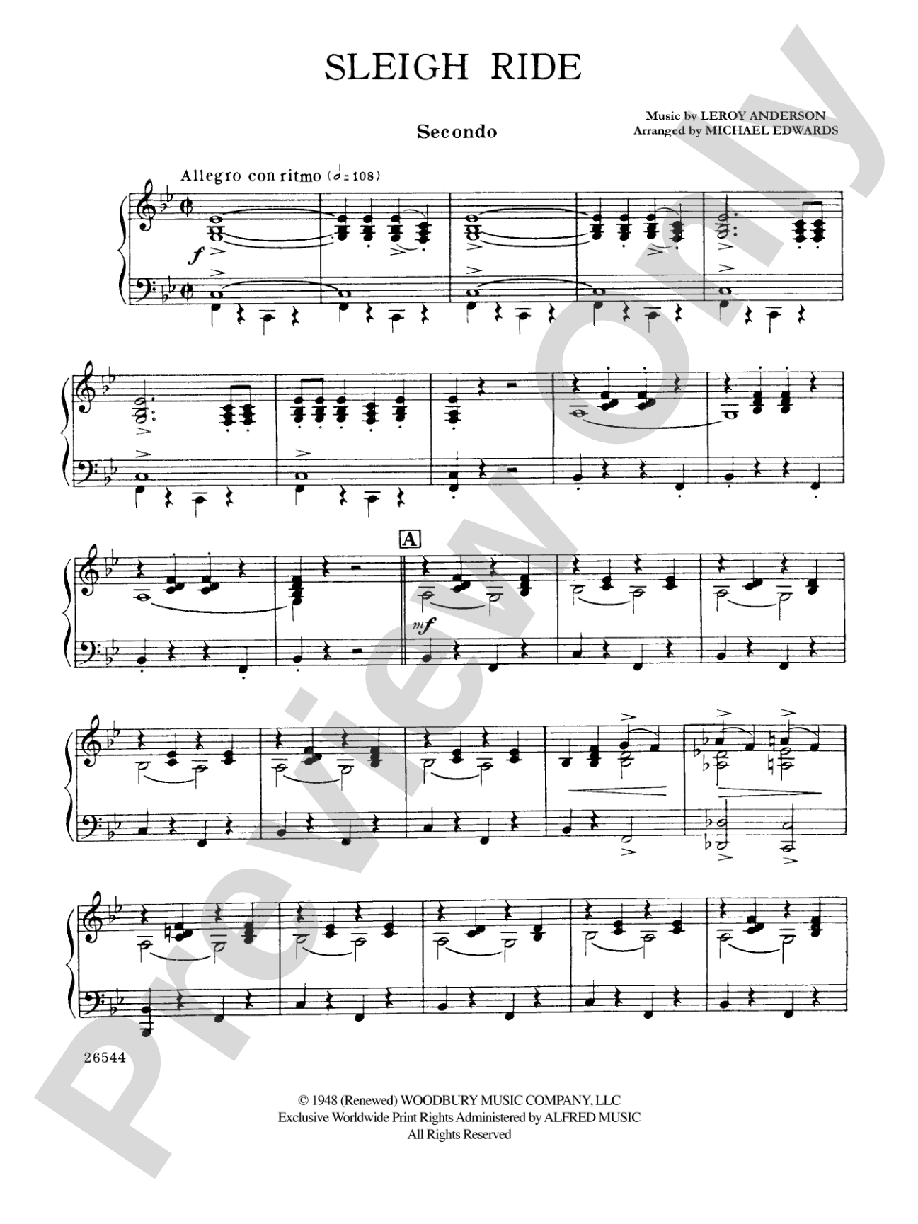Sleigh Ride - Piano Duet (1 Piano, 4 Hands): Piano Duets & Four Hands
