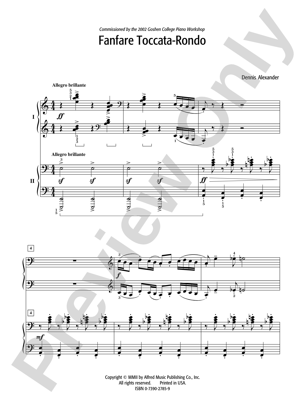 Fanfare Toccata-Rondo - Piano Duo (2 Pianos, 4 Hands): Piano Duets & Four Hands