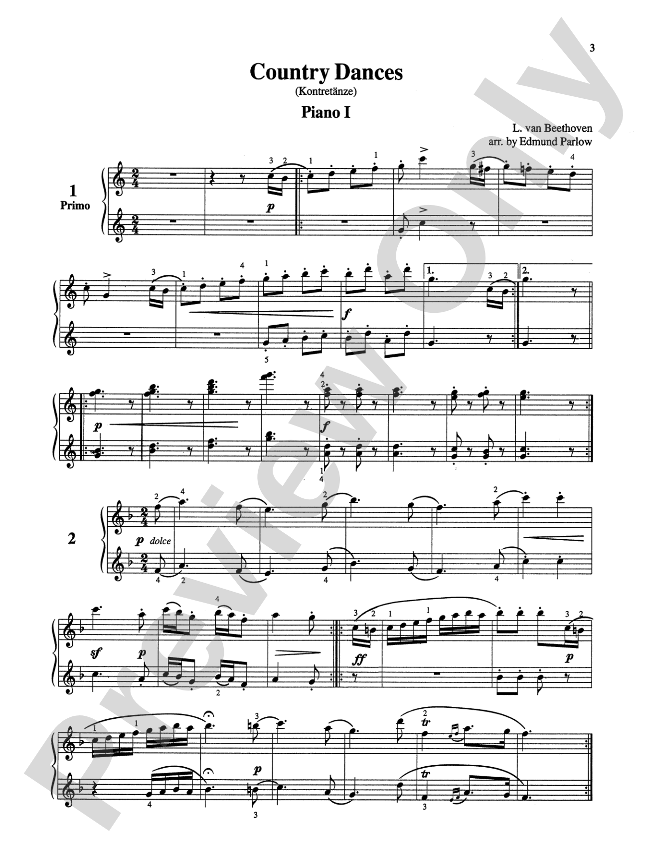 Country Dances - Piano Quartet (2 Pianos, 8 Hands): Piano