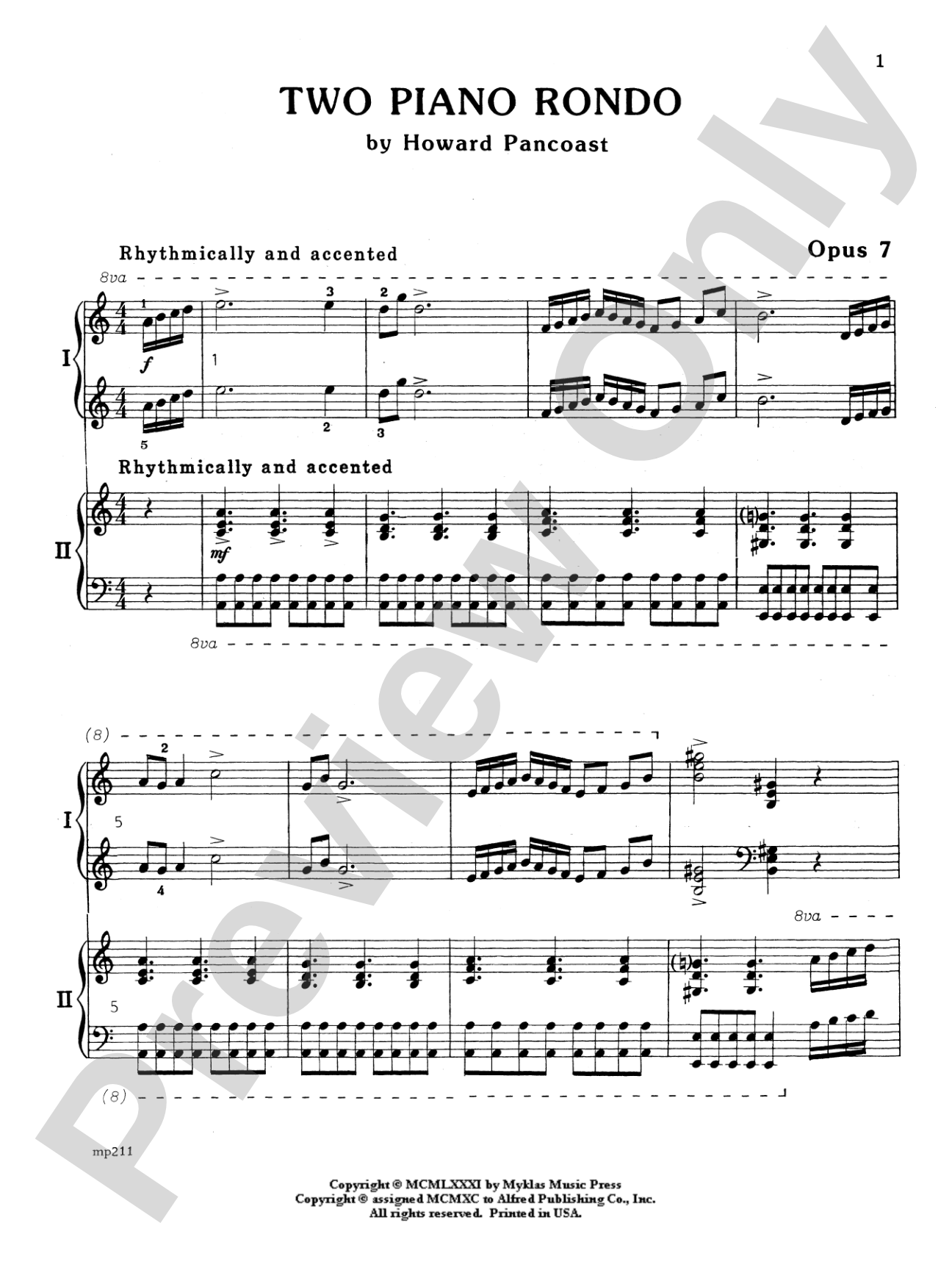 Two Piano Rondo - Piano Duo (2 Pianos, 4 Hands): Piano Duets & Four Hands