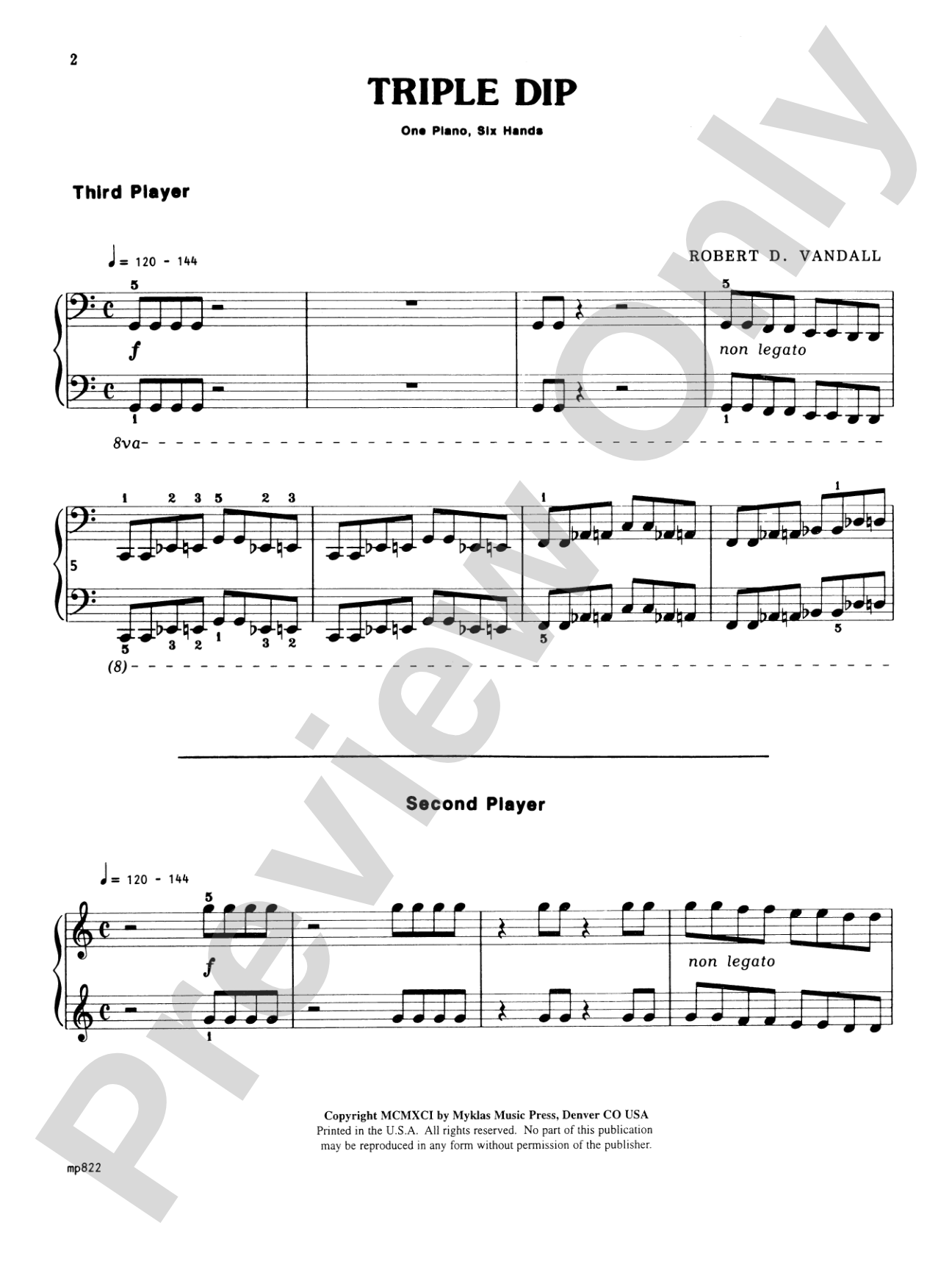 Triple Dip - Piano Trio (1 Piano, 6 Hands): Piano