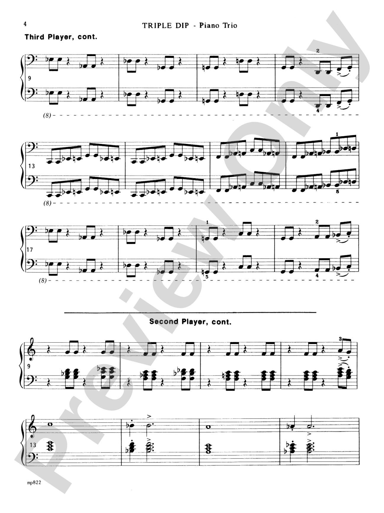 Triple Dip - Piano Trio (1 Piano, 6 Hands): Piano | Robert D