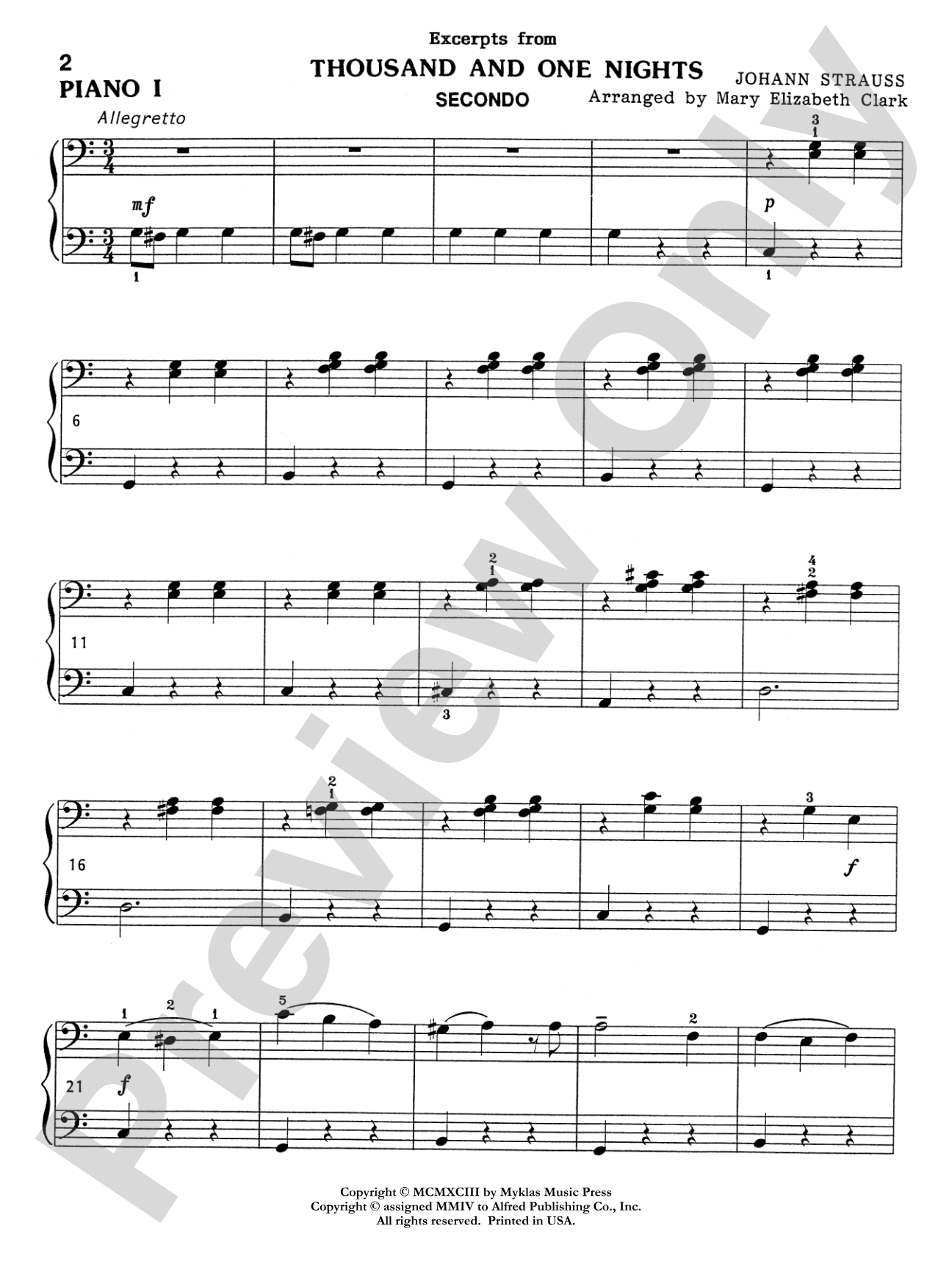 Thousand and One Nights - Piano Quartet (2 Pianos, 8 Hands): Piano