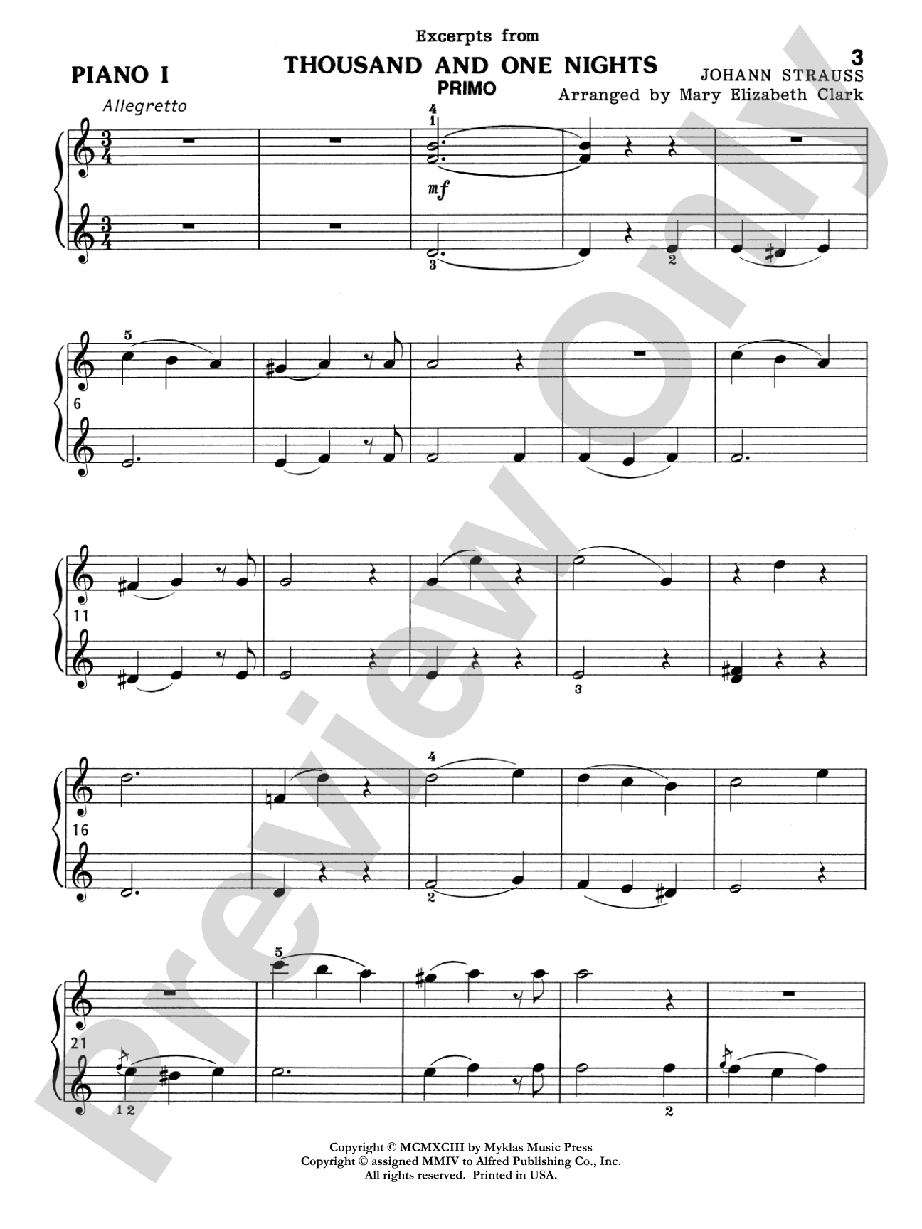 Thousand and One Nights - Piano Quartet (2 Pianos, 8 Hands): Piano
