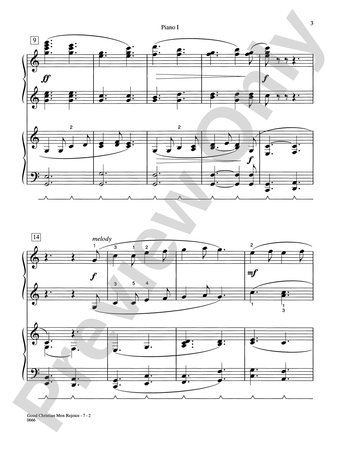 Good Christian Men Rejoice - Piano Quartet (2 Pianos, 8 Hands): Piano