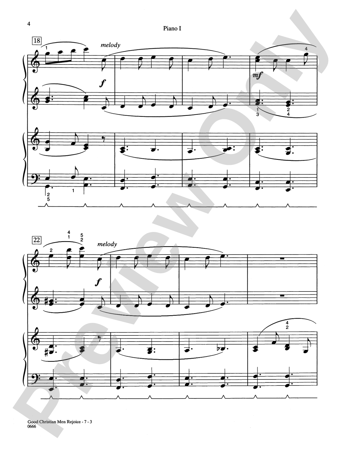 Good Christian Men Rejoice - Piano Quartet (2 Pianos, 8 Hands): Piano