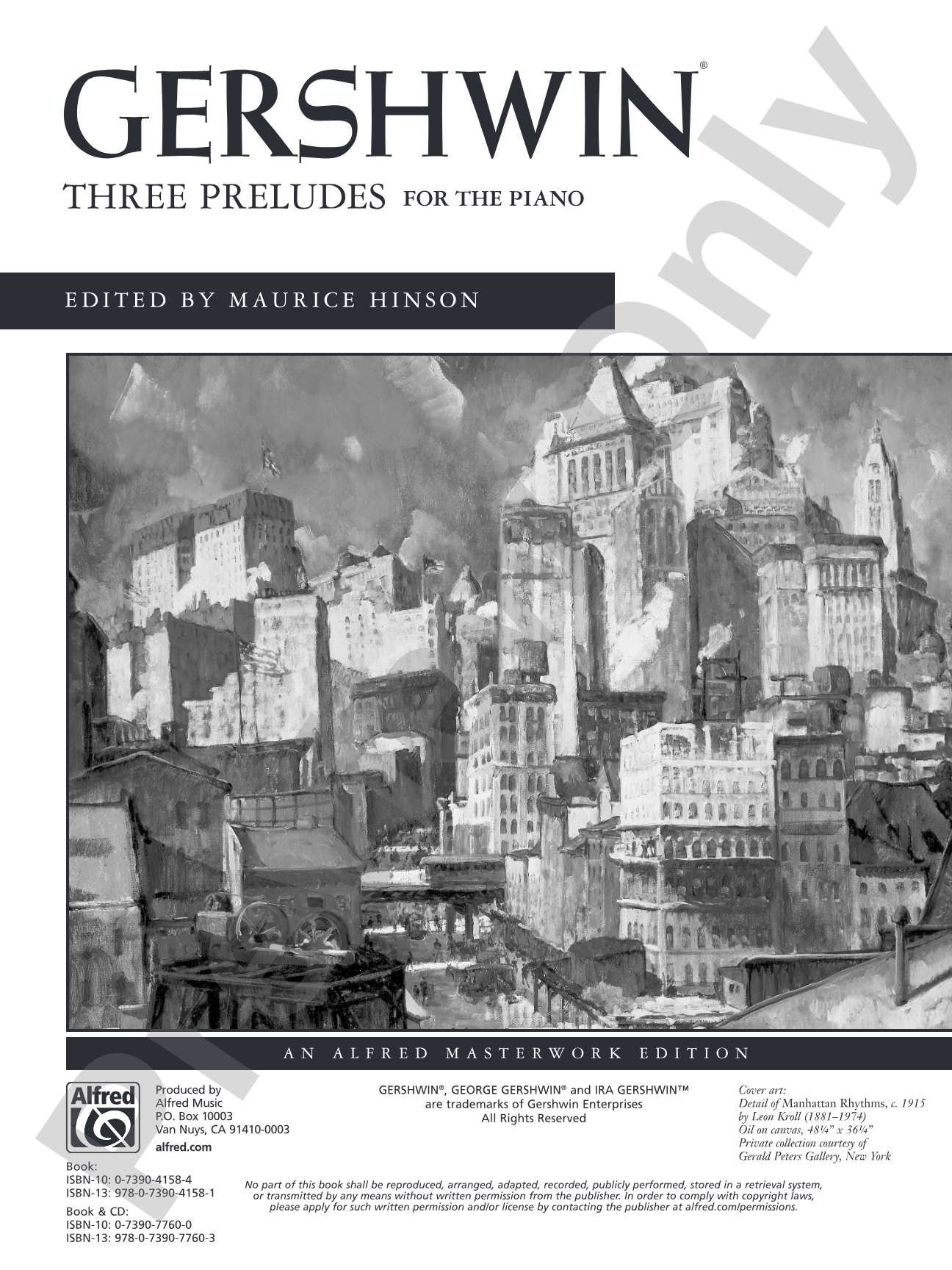 George Gershwin: Three Preludes - Intermediate / Advanced Piano Collection: Piano