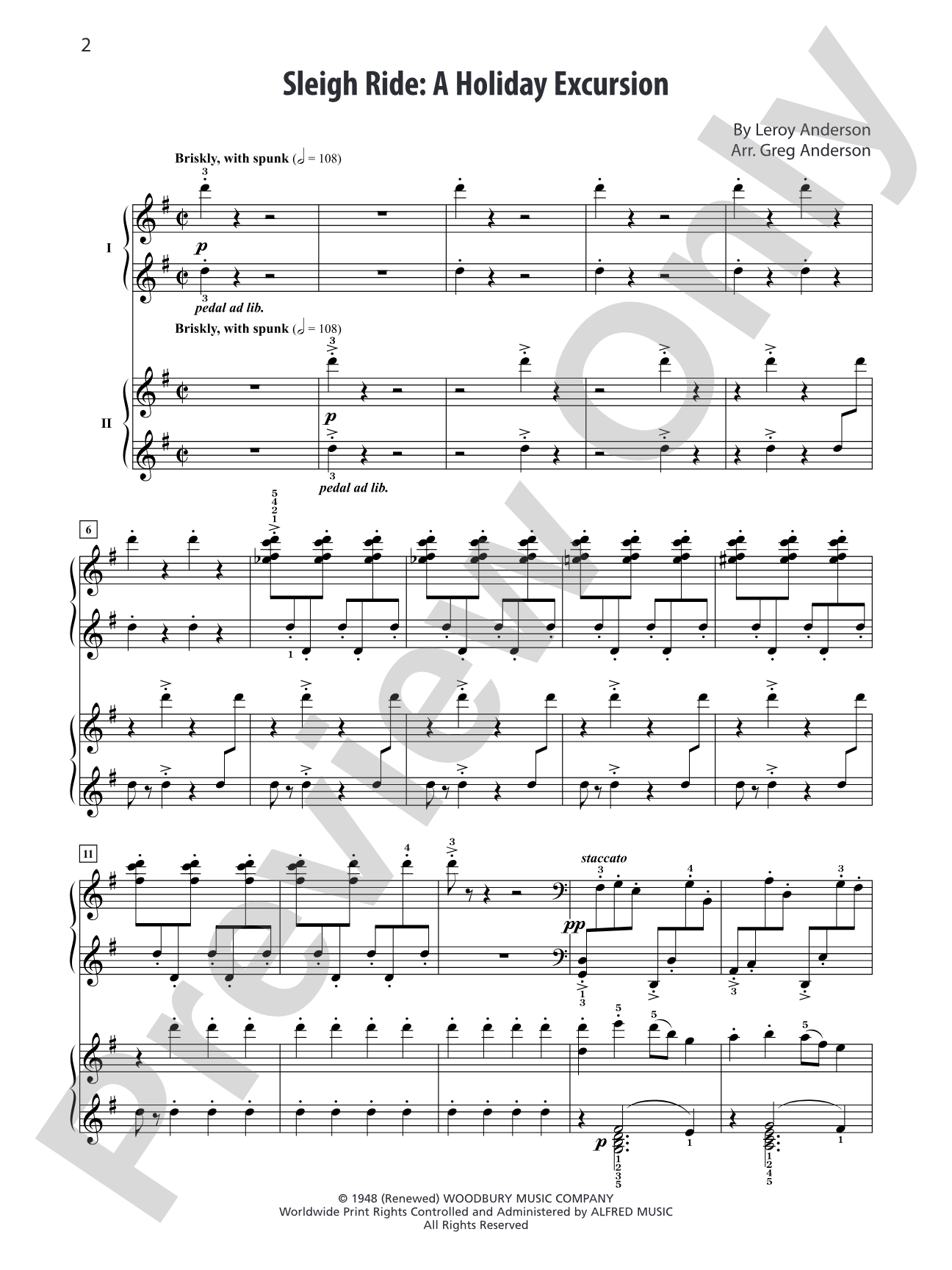 Sleigh Ride: A Holiday Excursion - Piano Duo (2 Pianos, 4 Hands): Piano Duets & Four Hands