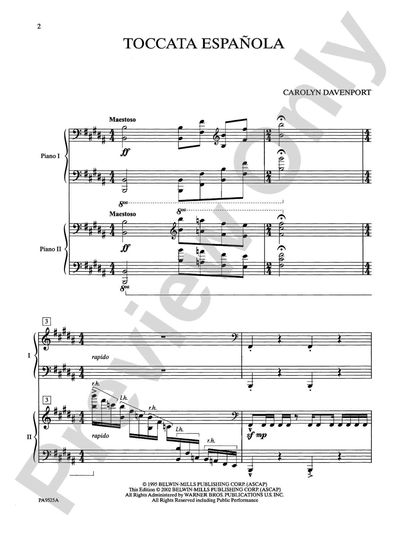Toccata Española - Piano Duo (2 Pianos, 4 Hands): Piano Duets & Four Hands