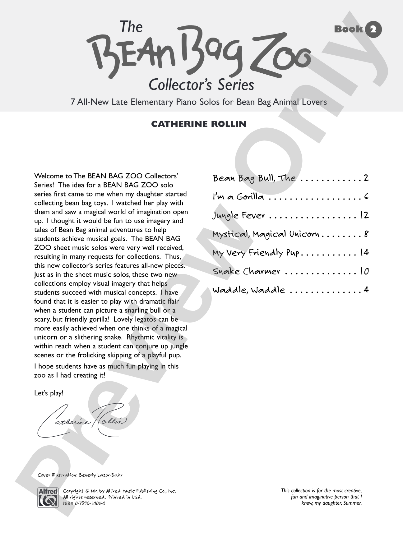 The Bean Bag Zoo Collector's Series, Book 2: 7 All-New Late Elementary Piano Solos for Bean Bag Animal Lovers: Piano