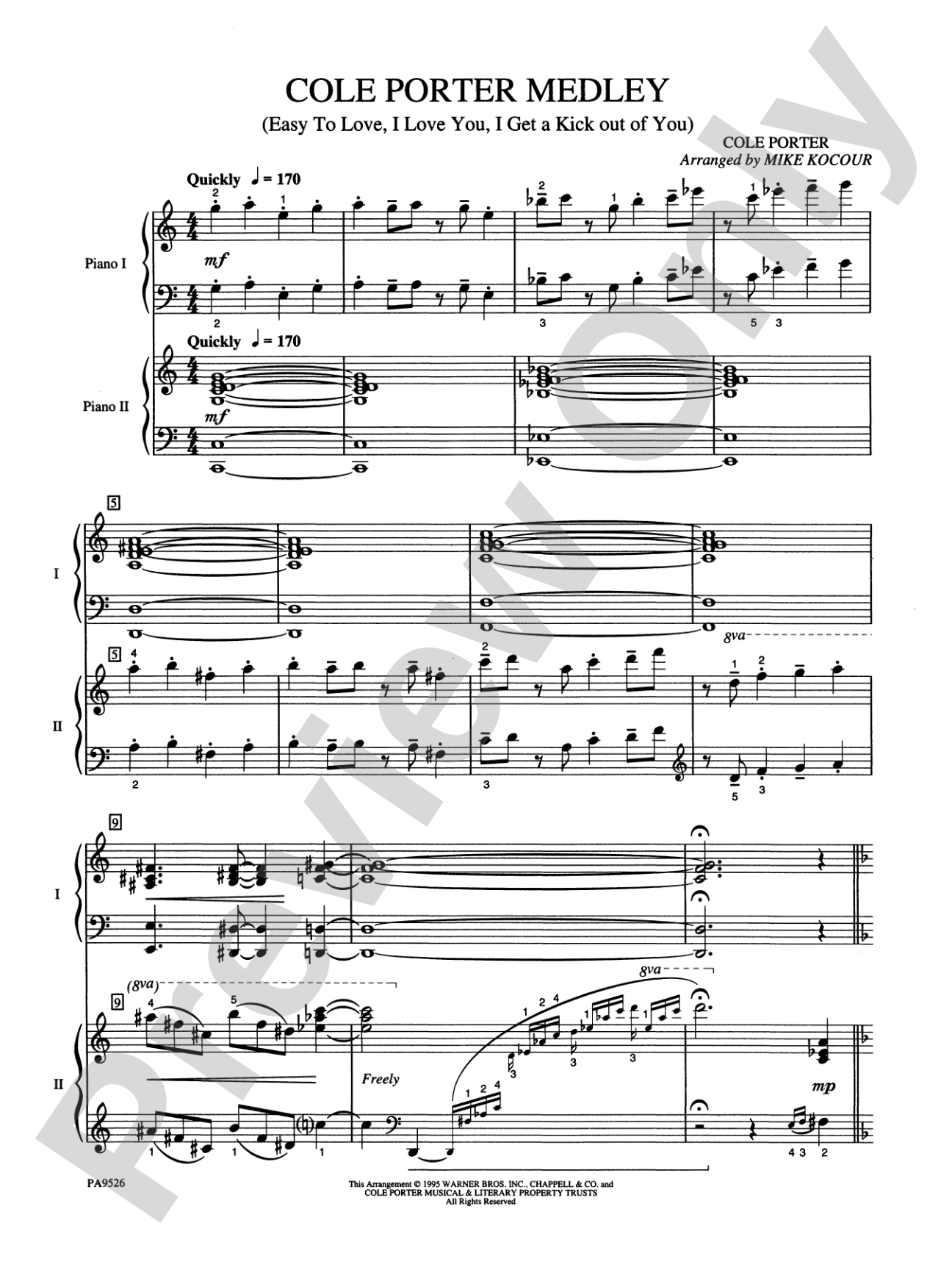 Cole Porter Medley - Piano Duo (2 Pianos, 4 Hands): Piano Duets & Four Hands