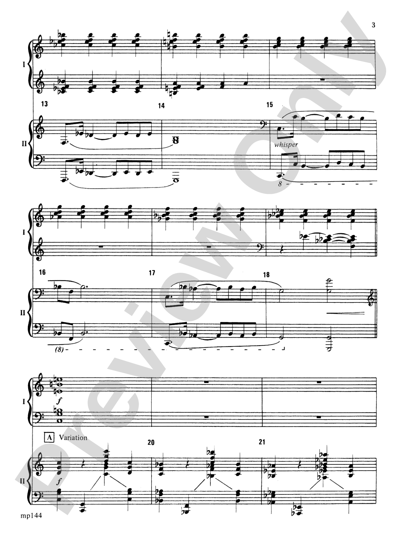 Variations for Two Pianos - Piano Duo (2 Pianos, 4 Hands): Piano Duets & Four Hands