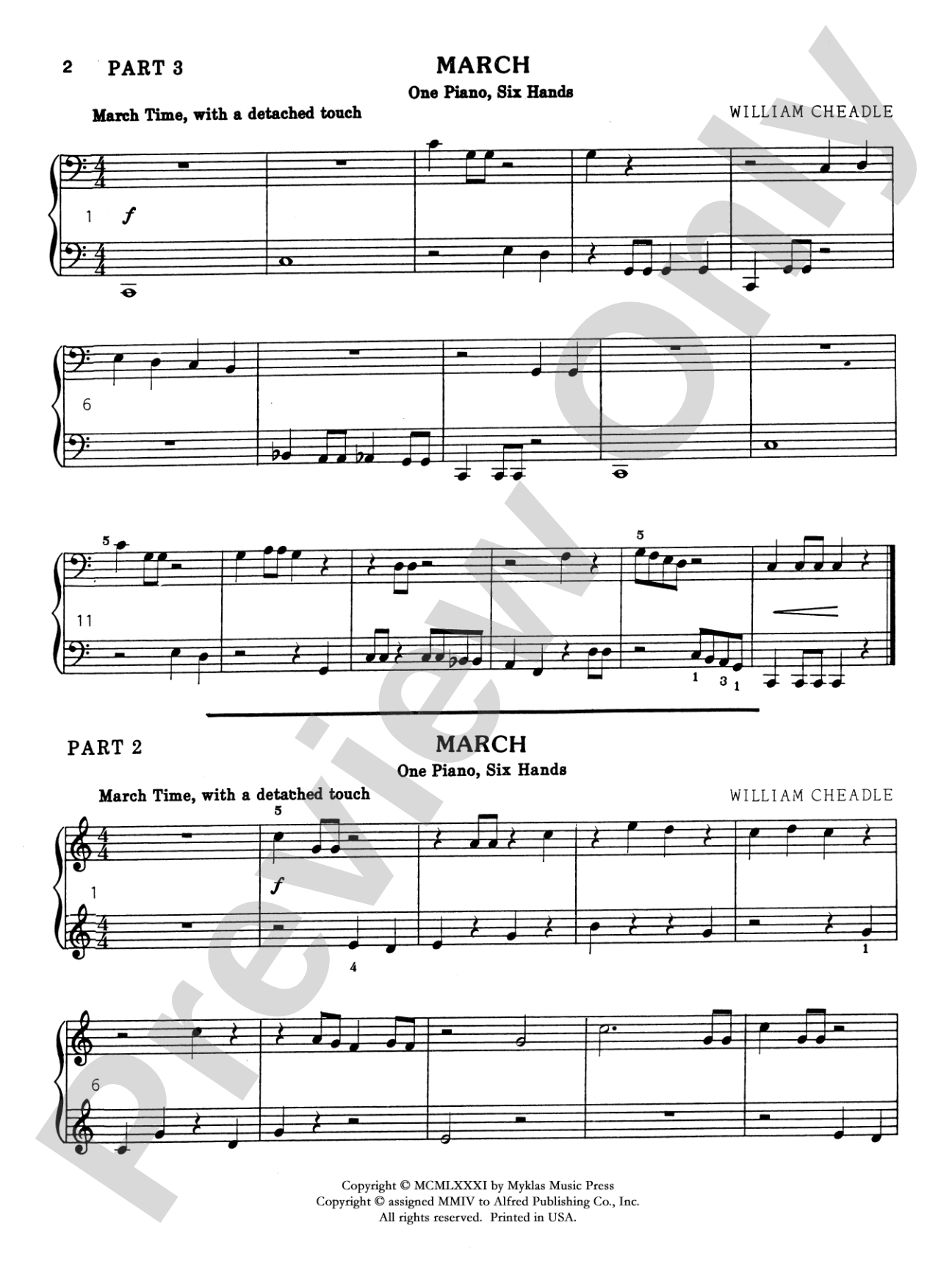 Six for Three - Piano Trio (1 Piano, 6 Hands): Piano