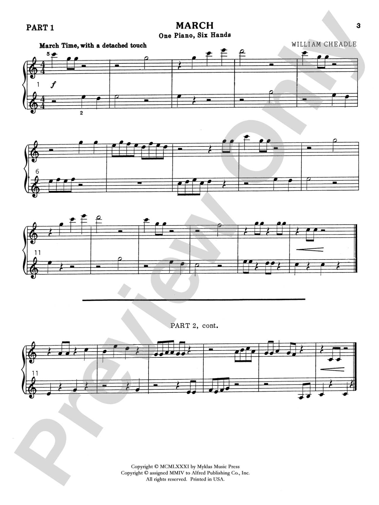 Six for Three - Piano Trio (1 Piano, 6 Hands): Piano