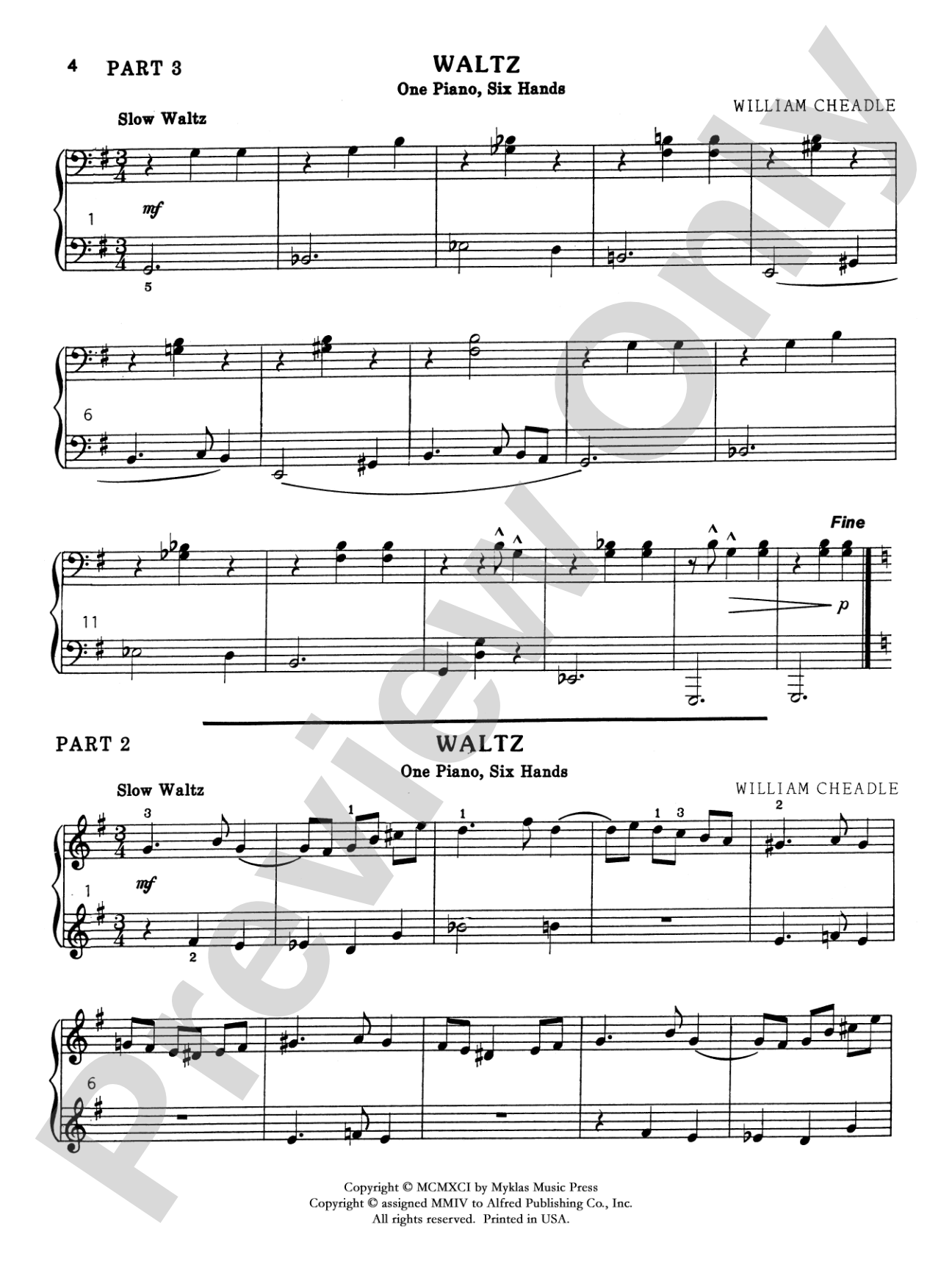 Six for Three - Piano Trio (1 Piano, 6 Hands): Piano