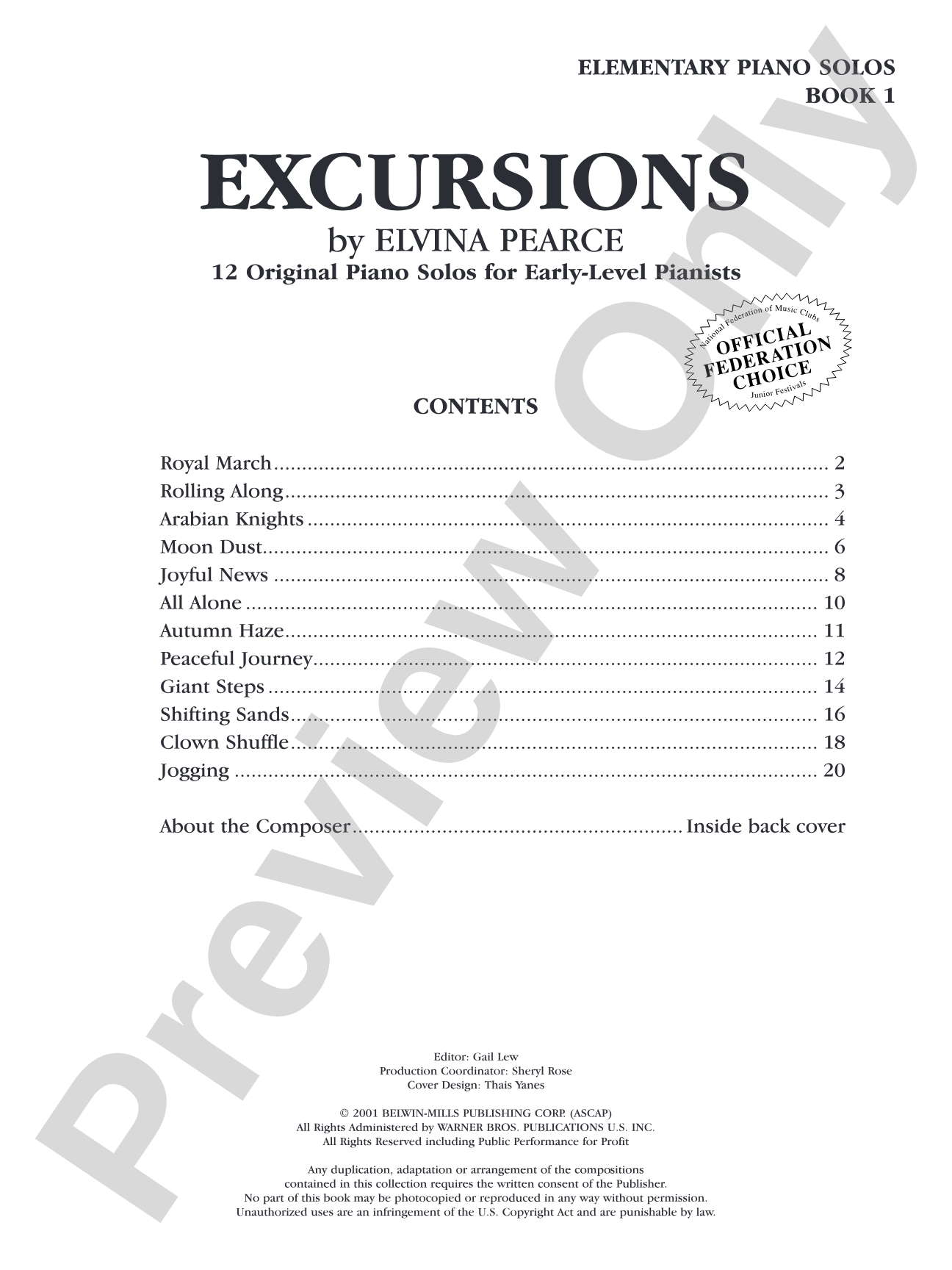 Excursions, Book 1: 12 Original Piano Solos for Early-Level Pianists: Piano