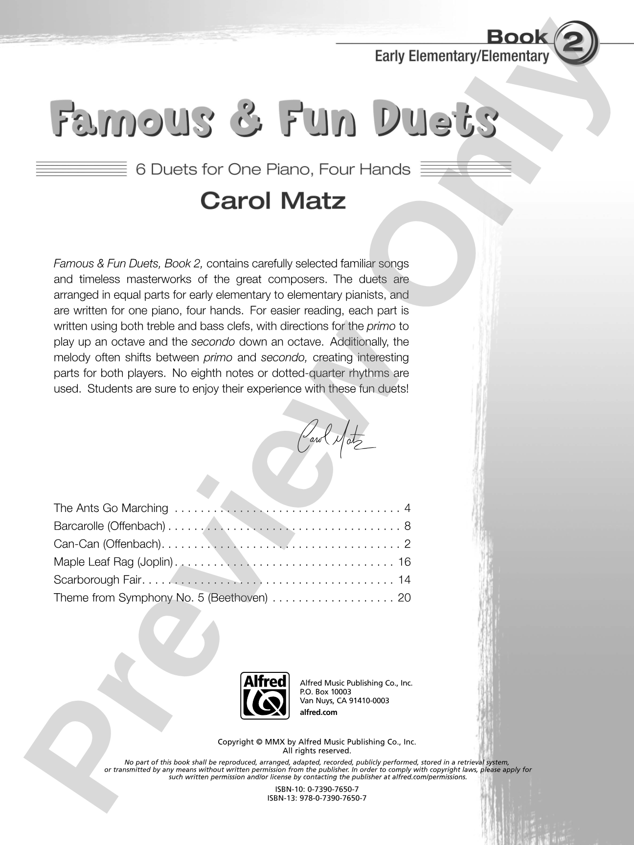 Famous & Fun Duets, Book 2: 6 Duets for One Piano, Four Hands: Piano Duets & Four Hands