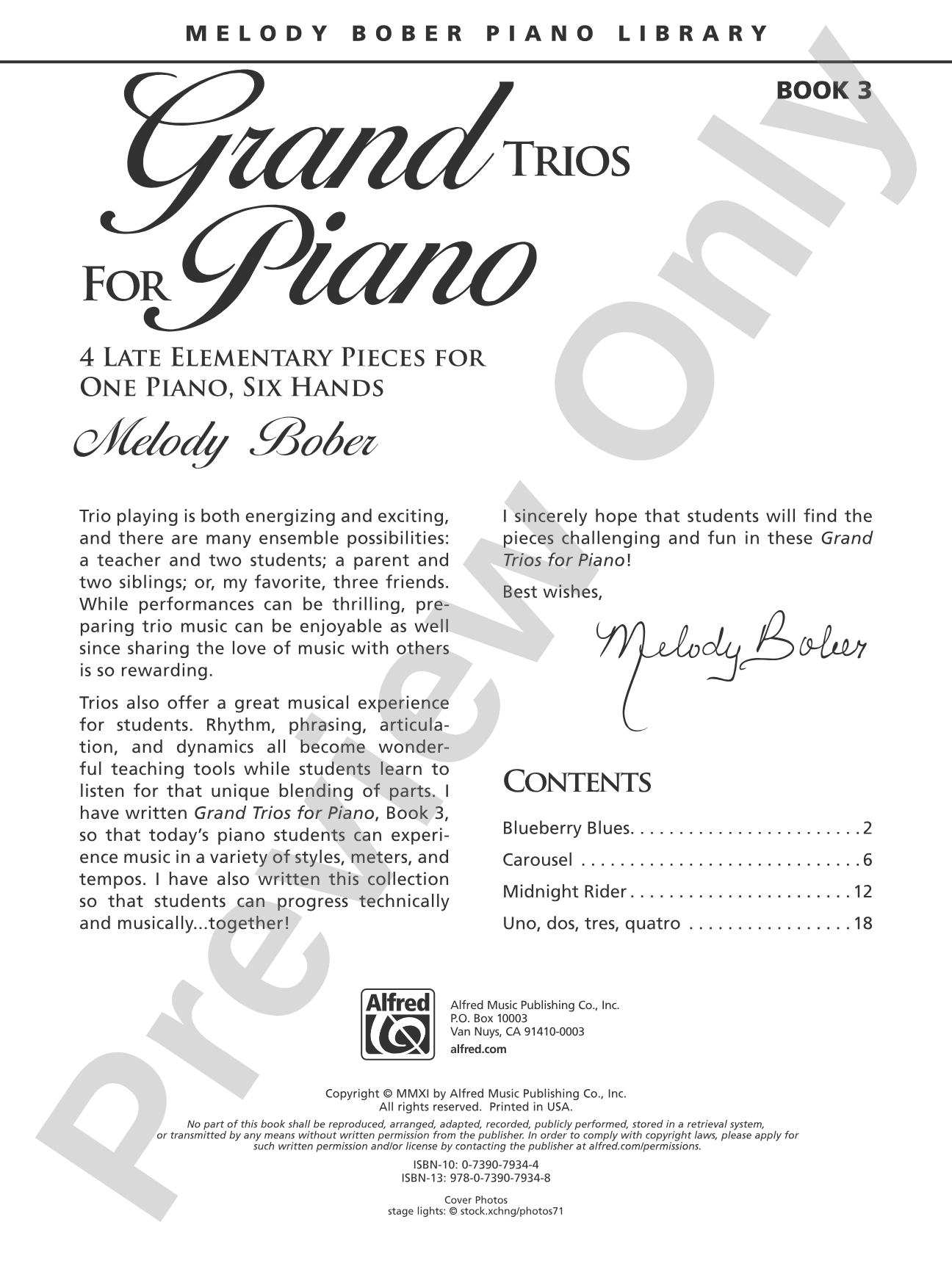 Grand Trios for Piano, Book 3: 4 Late Elementary Pieces for One Piano, Six Hands: Piano