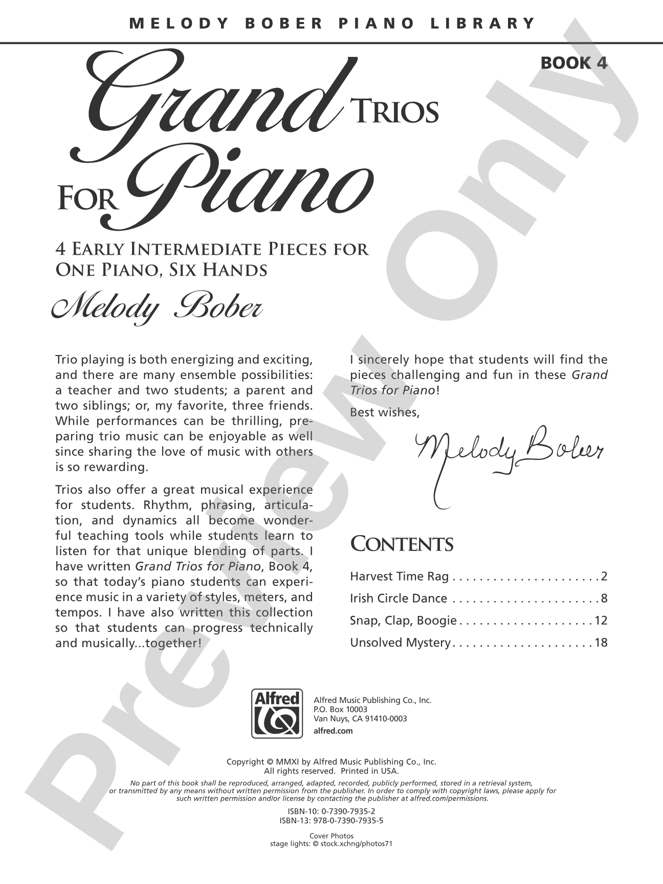 Grand Trios for Piano, Book 4: 4 Early Intermediate Pieces for One Piano, Six Hands: Piano