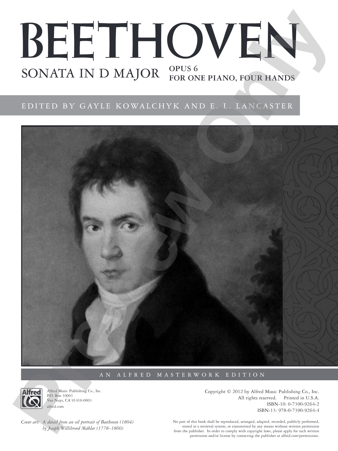 Beethoven: Sonata in D Major, Opus 6 - Piano Duet (1 Piano, 4 Hands): Piano Duets & Four Hands
