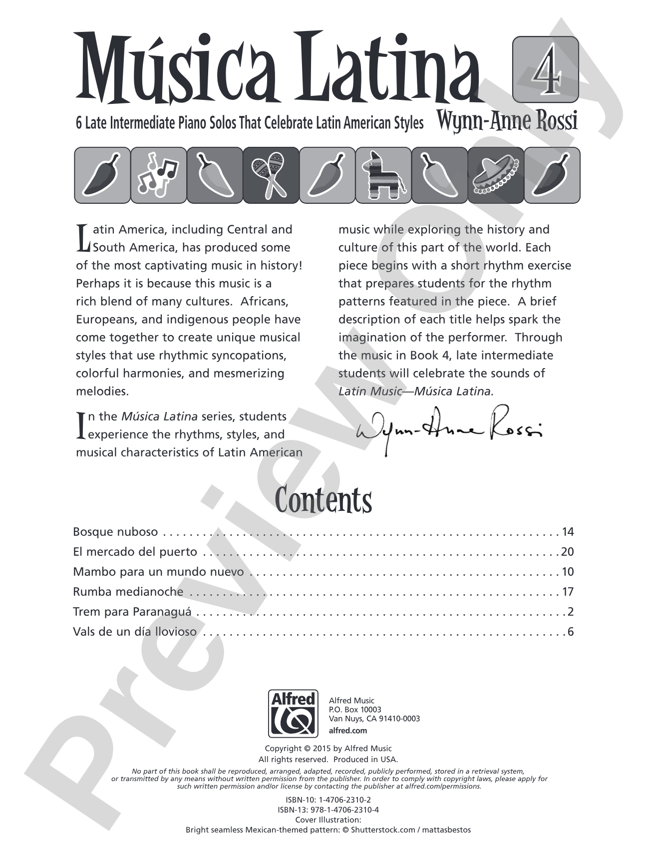 Música Latina, Book 4: 6 Late Intermediate Piano Solos That Celebrate Latin American Styles: Piano