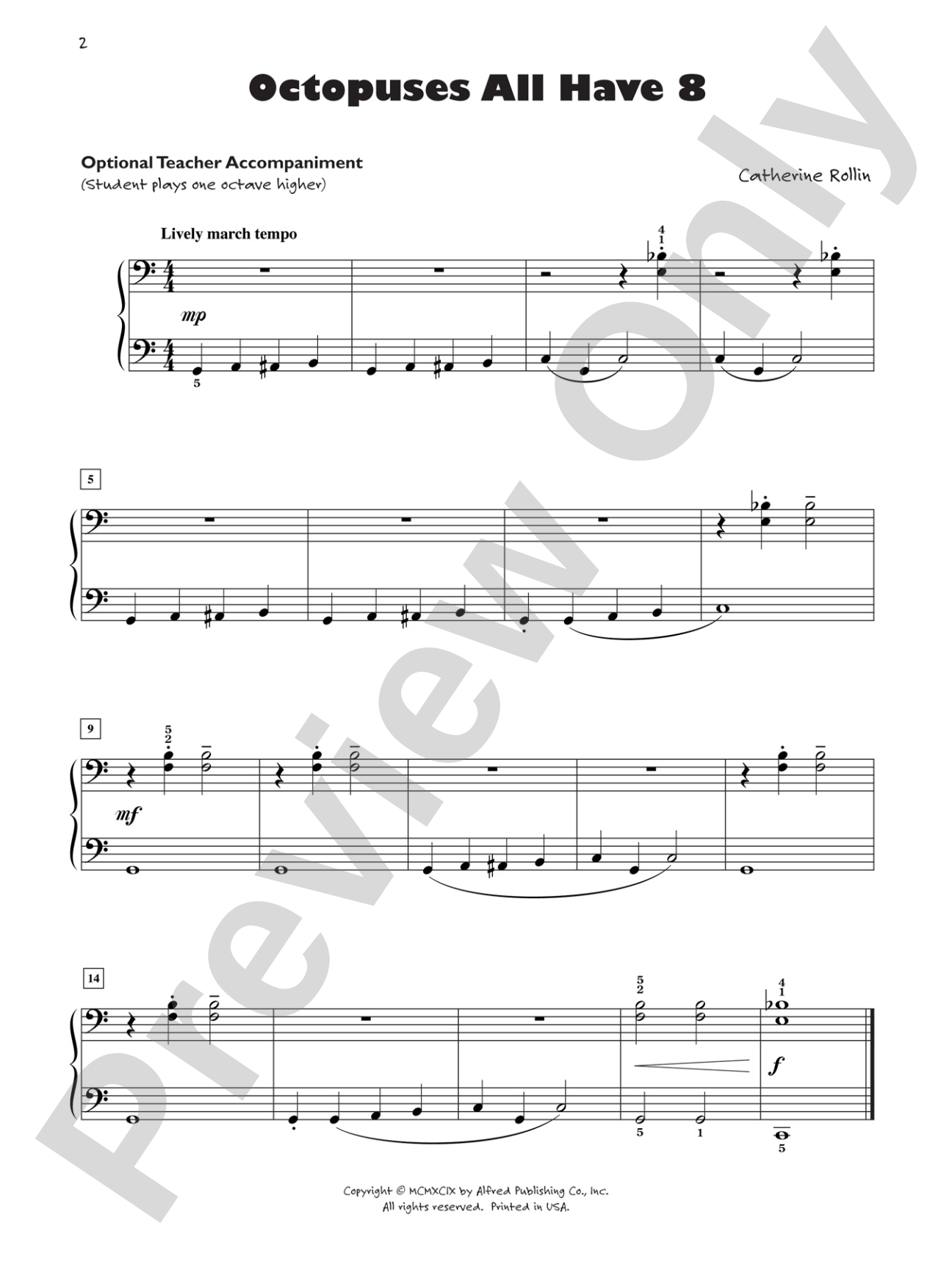 Octopuses All Have 8 - Piano Solo: Piano