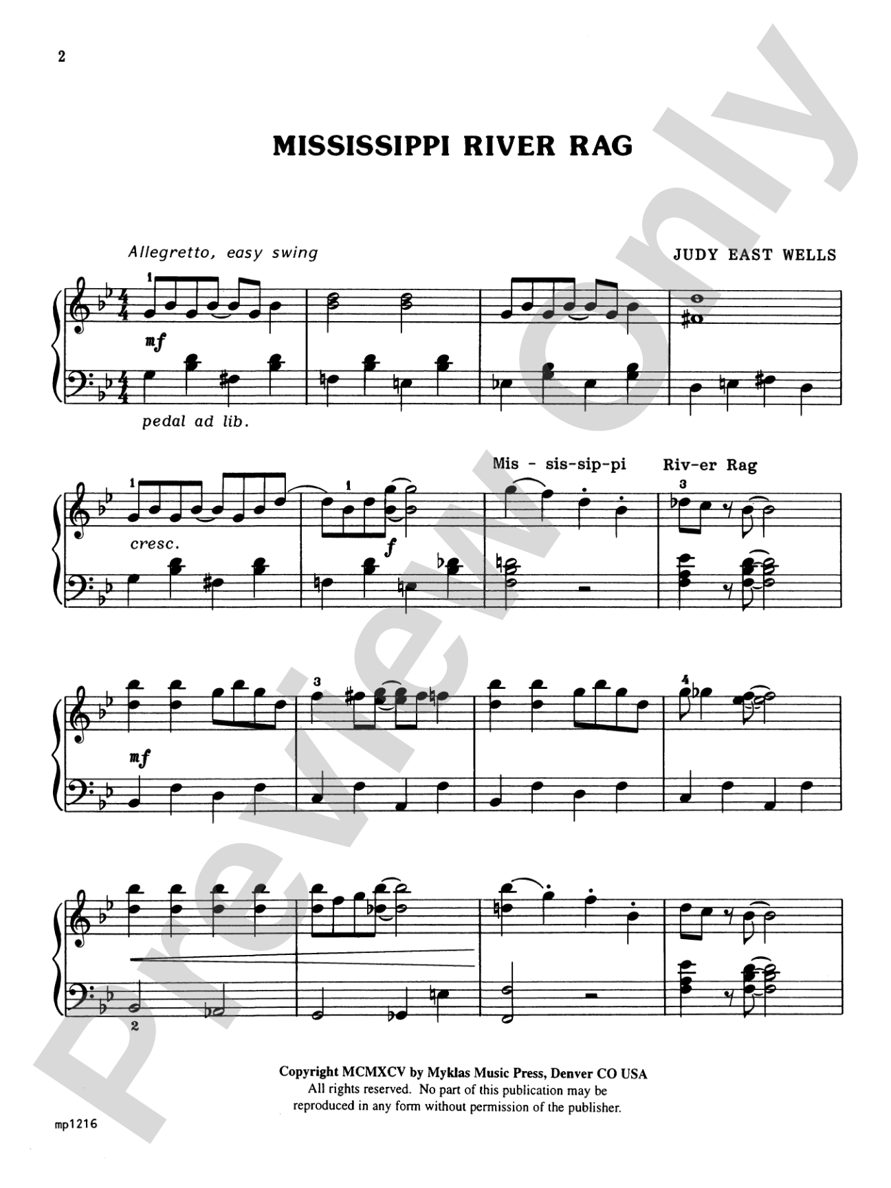 Mississippi River Rag - Piano Solo: Piano