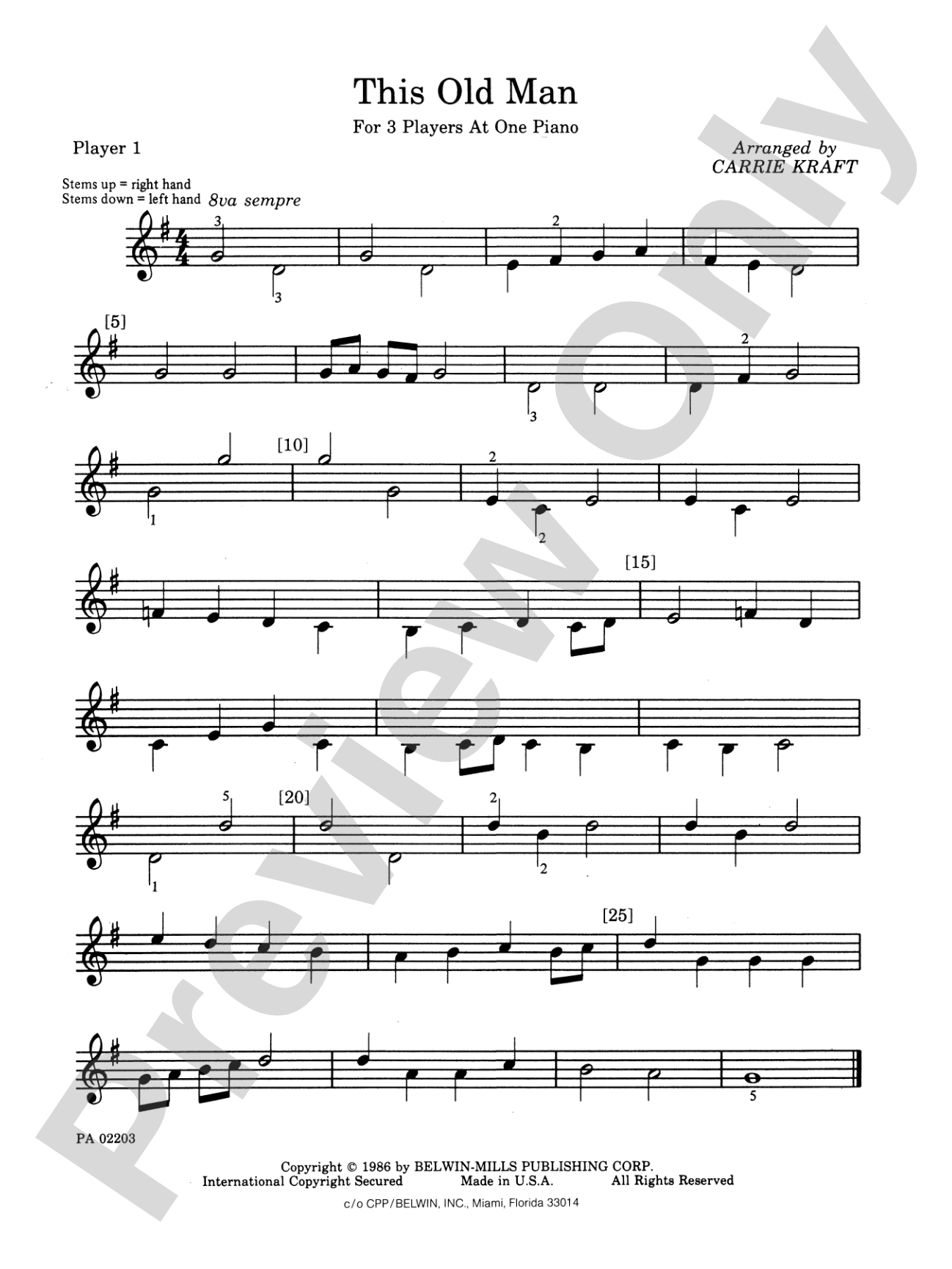 This Old Man - Piano Trio (1 Piano, 6 Hands): Piano