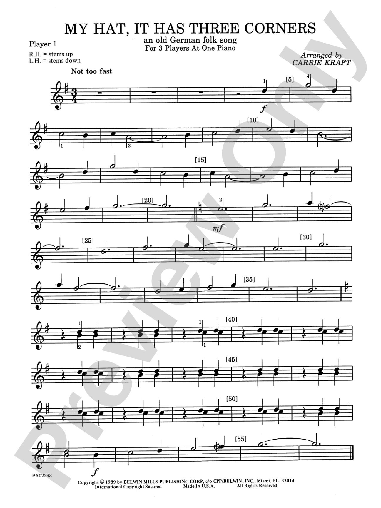 My Hat, It Has Three Corners - Piano Trio (1 Piano, 6 Hands): Piano