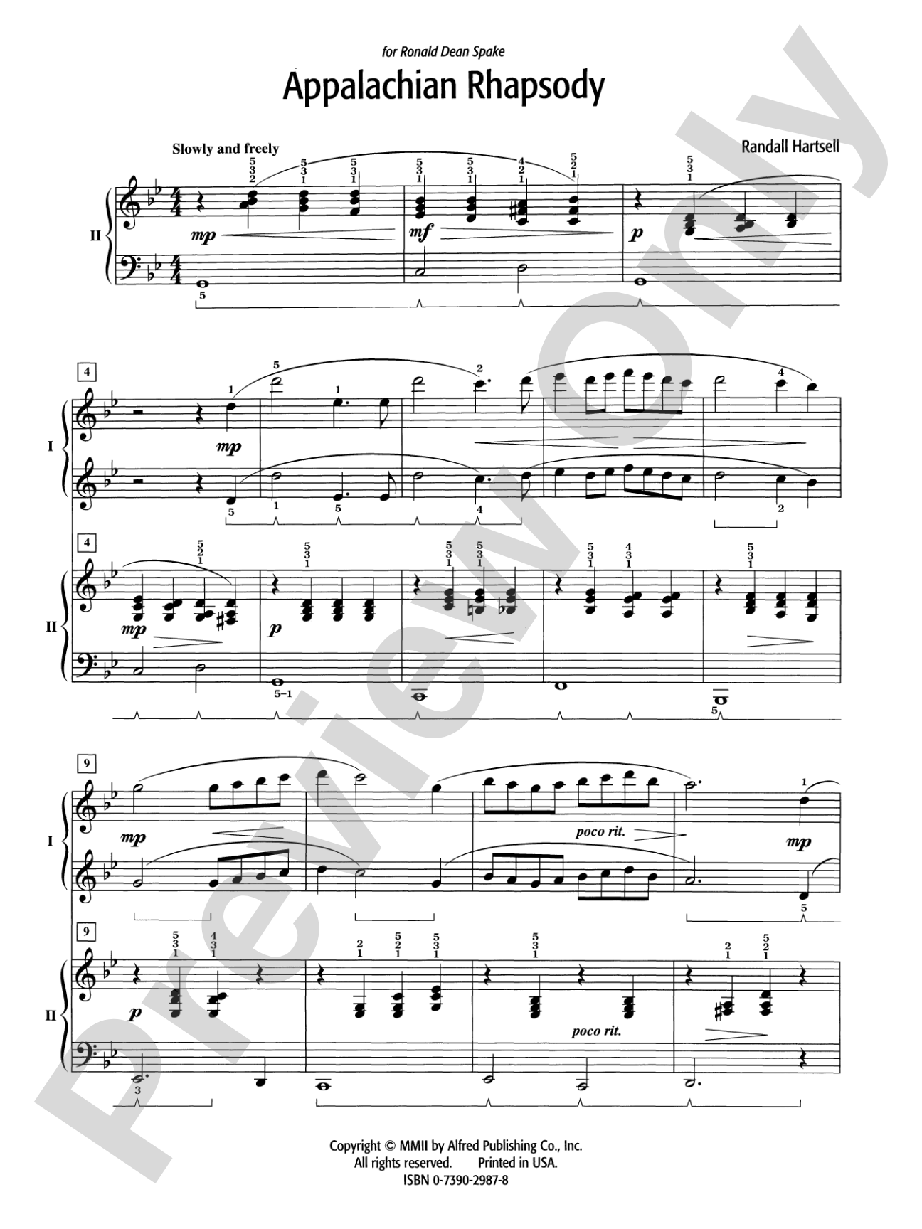 Appalachian Rhapsody - Piano Duo (2 Pianos, 4 Hands): Piano Duets & Four Hands