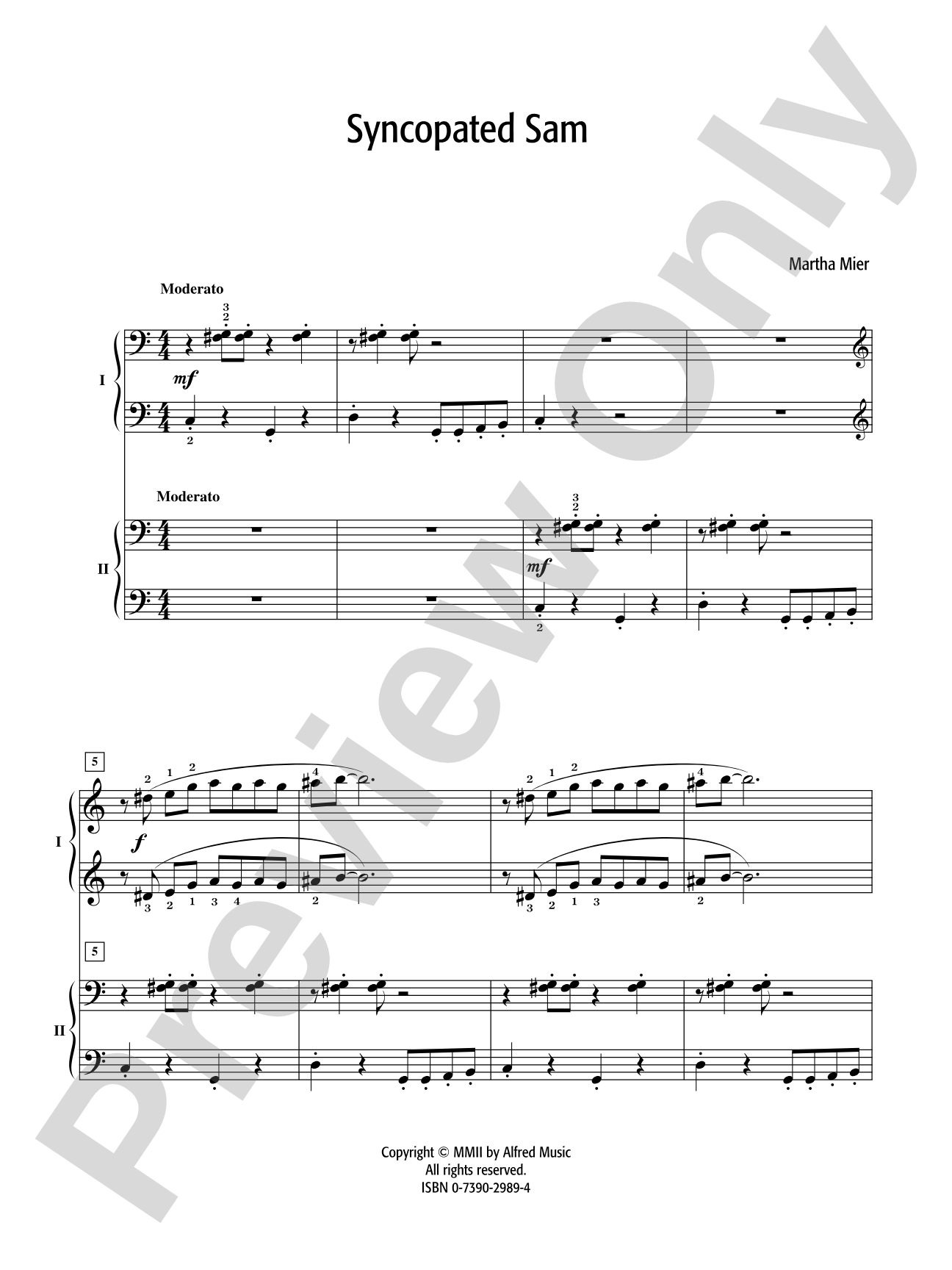 Syncopated Sam - Piano Duo (2 Pianos, 4 Hands): Piano Duets & Four Hands