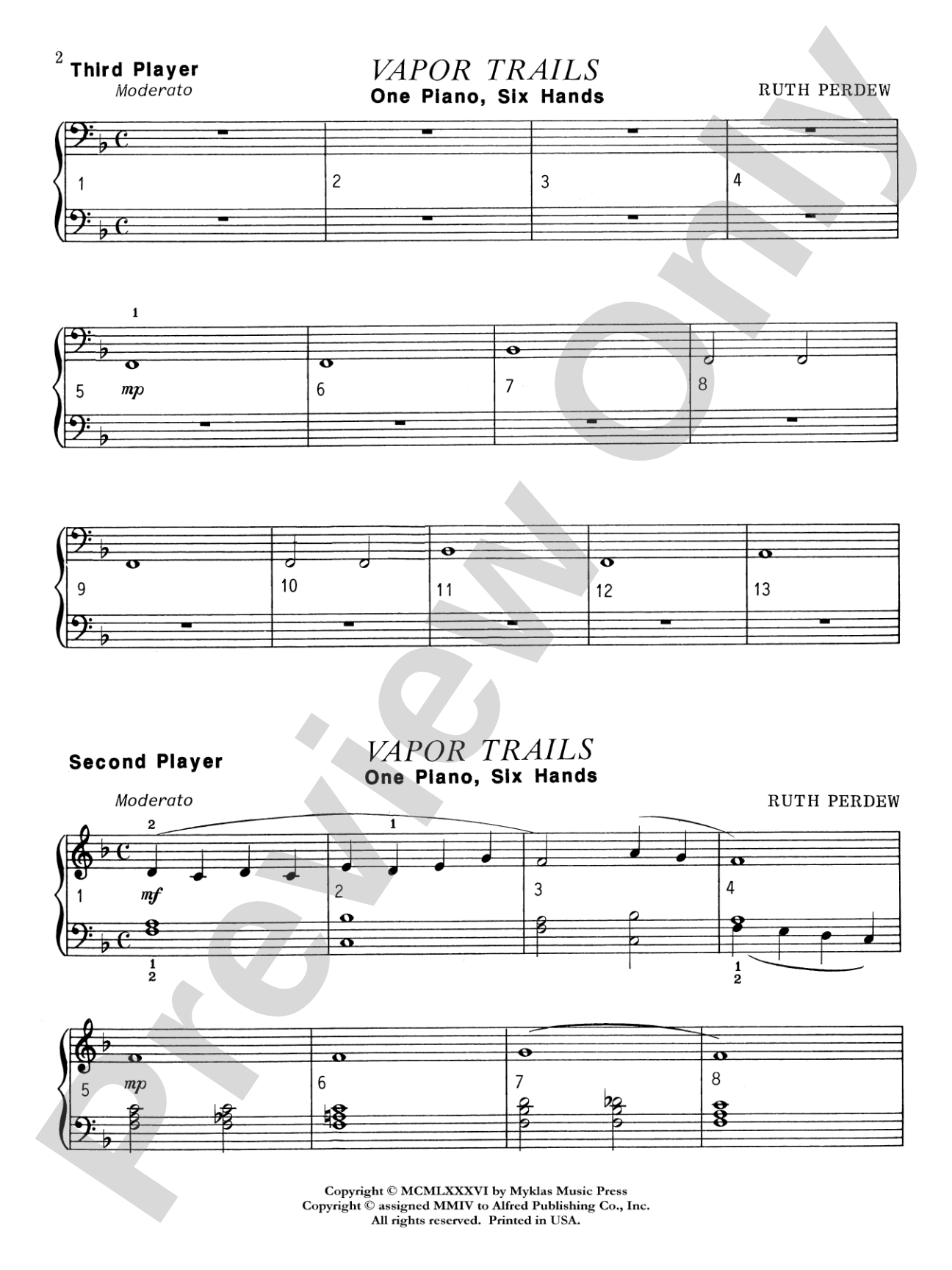 Vapor Trails - Piano Trio (1 Piano, 6 Hands): Piano