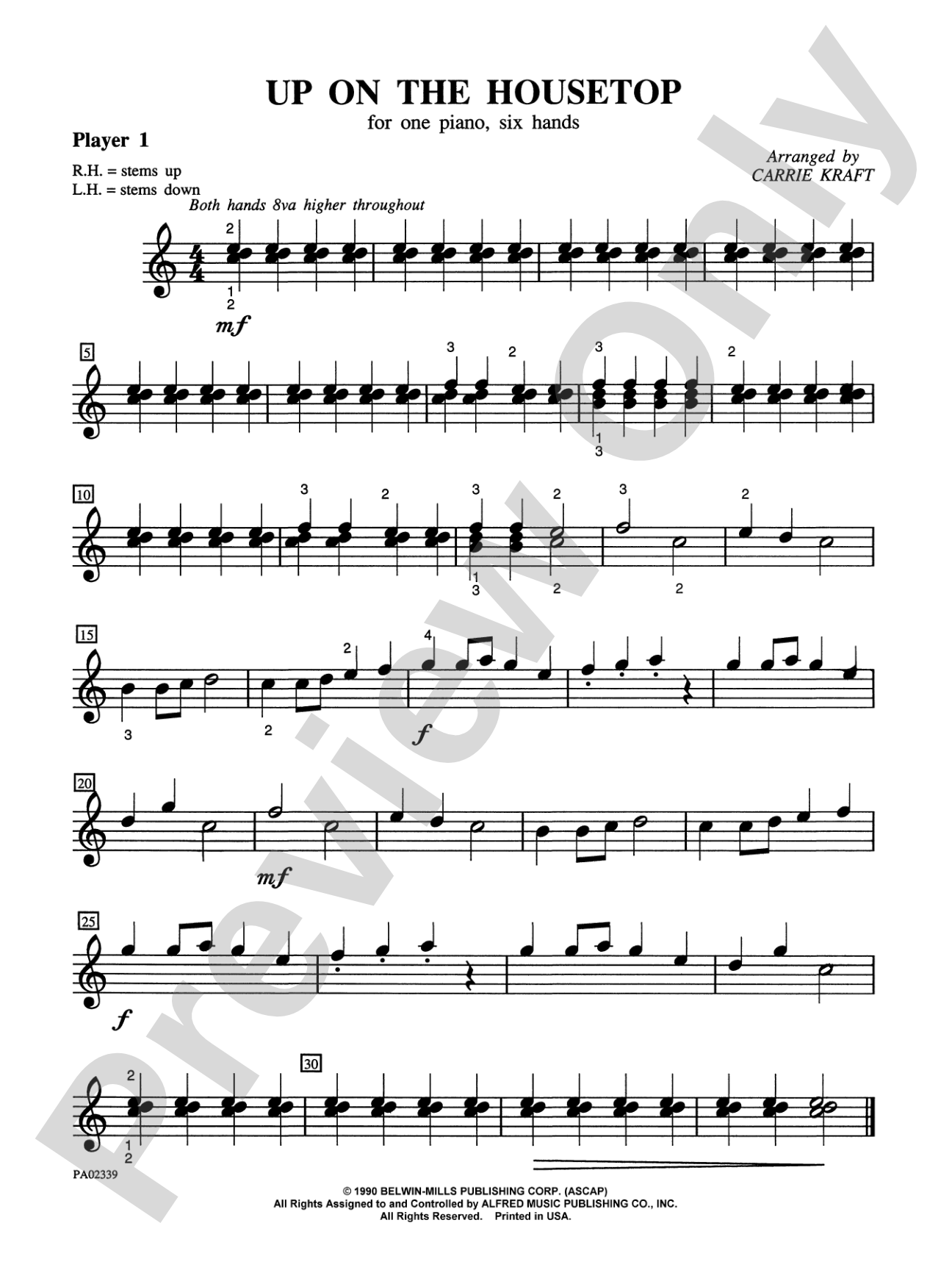 Up on the Housetop - Piano Trio (1 Piano, 6 Hands): Piano