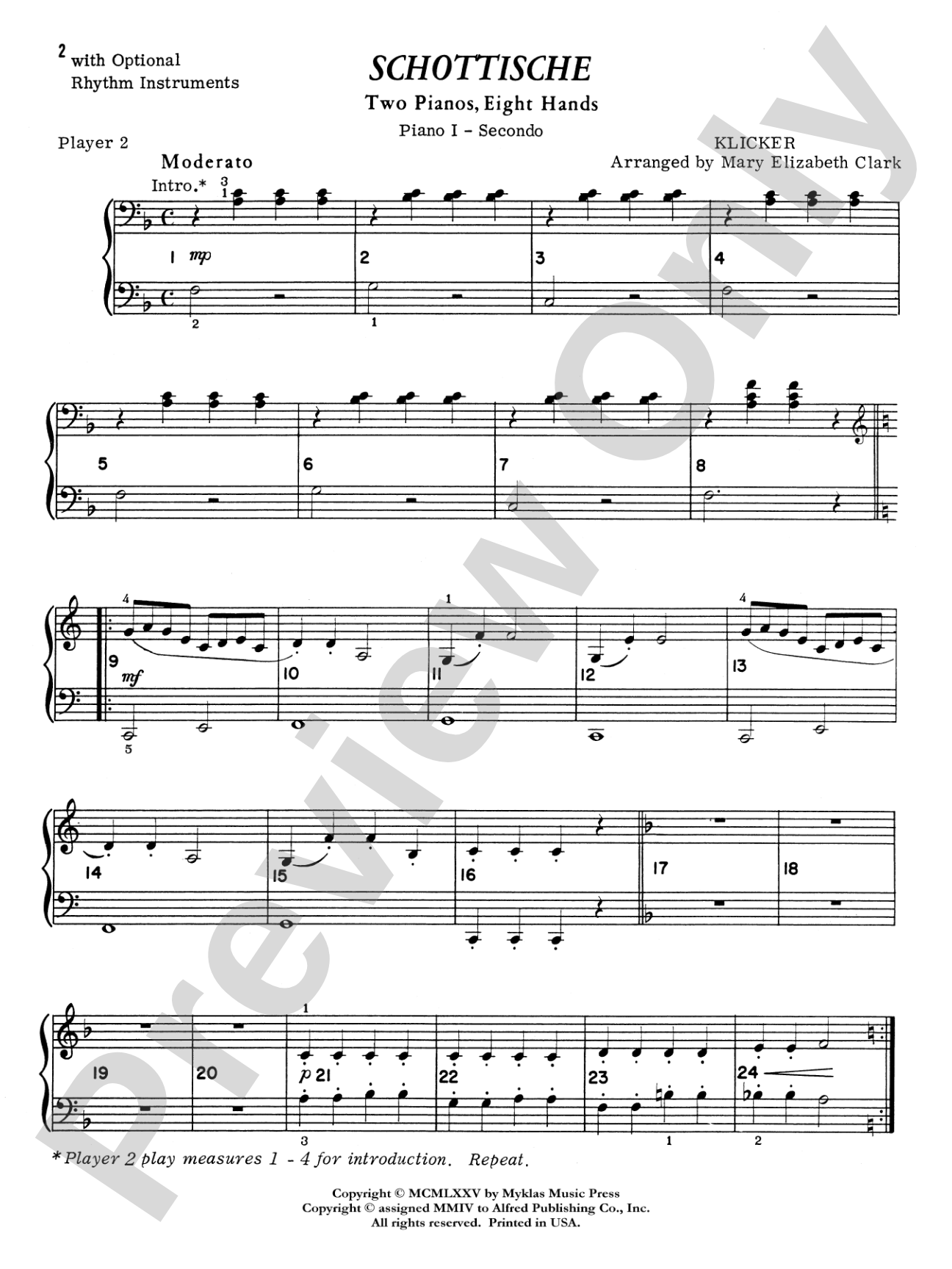 Schottische - Piano Quartet (2 Pianos, 8 Hands): Piano