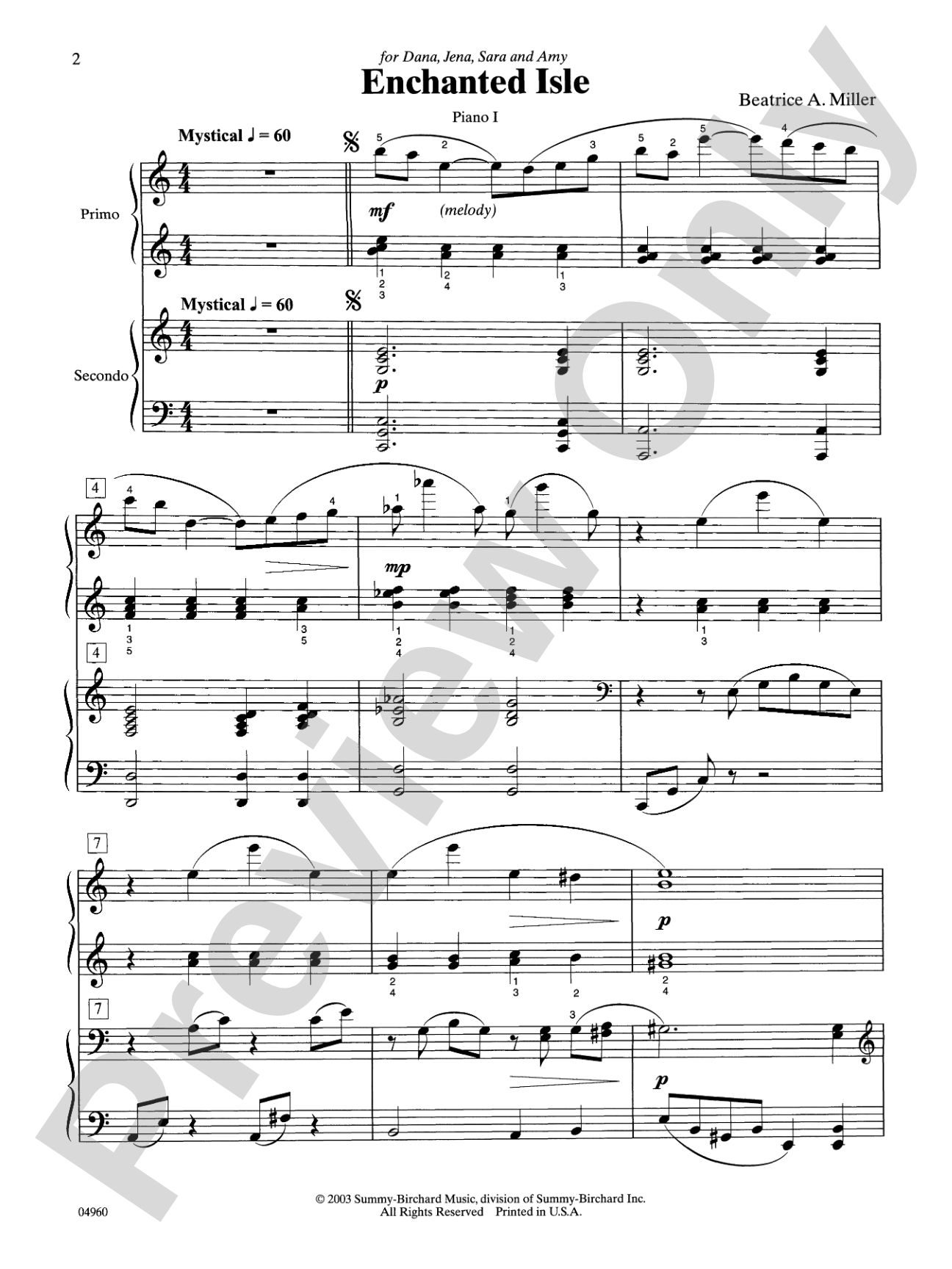 Enchanted Isle - Piano Quartet (2 Pianos, 8 Hands): Piano