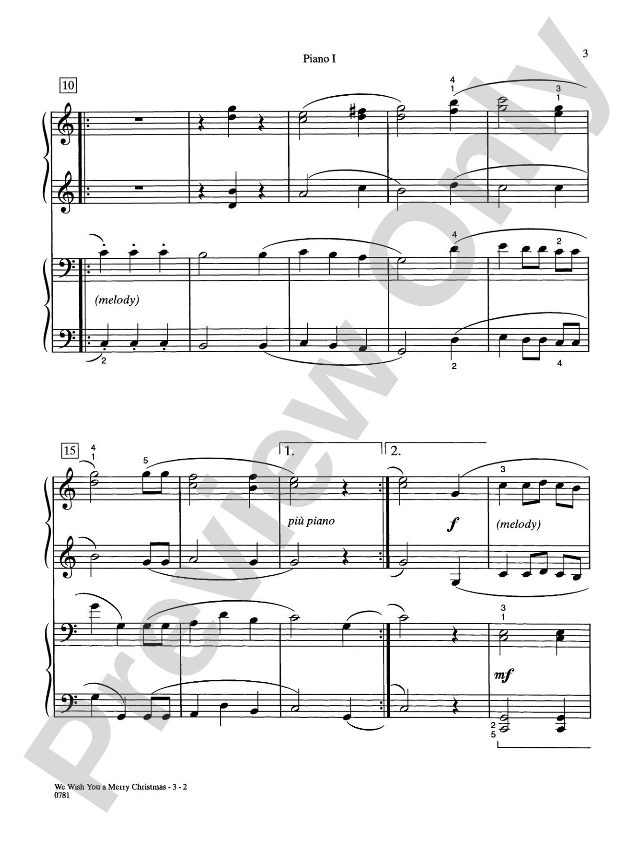 We Wish You a Merry Christmas - Piano Quartet (2 Pianos, 8 Hands): Piano