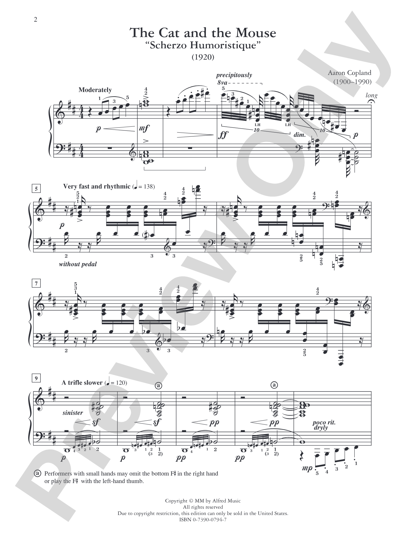 Copland, The Cat and the Mouse - Piano Solo: Piano