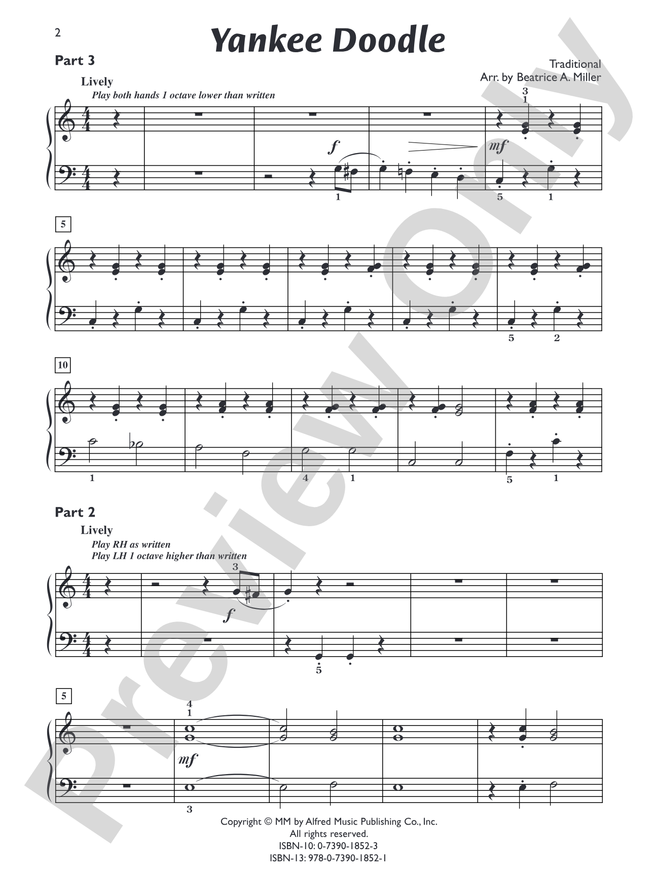 Yankee Doodle - Piano Trio (1 Piano, 6 Hands): Piano Duets & Four Hands
