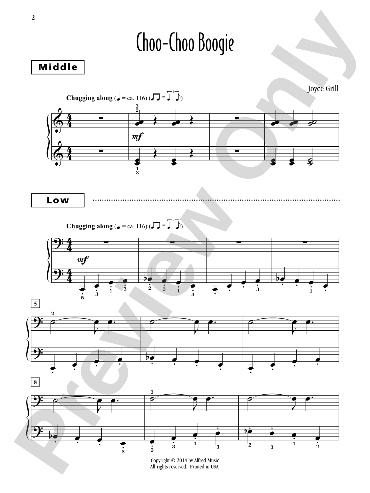 Choo-Choo Boogie - Piano Trio (1 Piano, 6 Hands): Piano