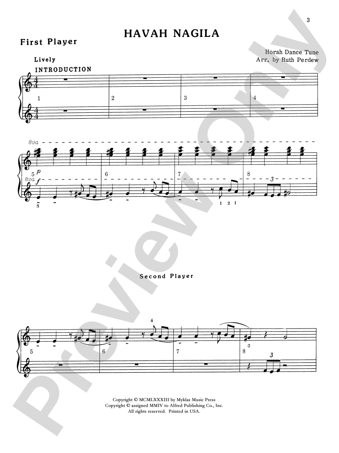 Havah Nagila - Piano Trio (1 Piano, 6 Hands): Piano