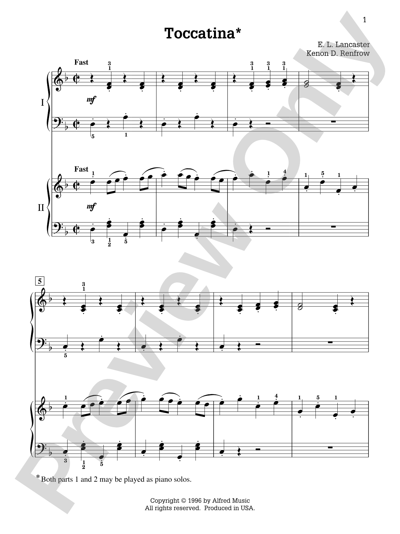 Toccatina - Piano Duo (2 Pianos, 4 Hands): Piano Duets & Four Hands