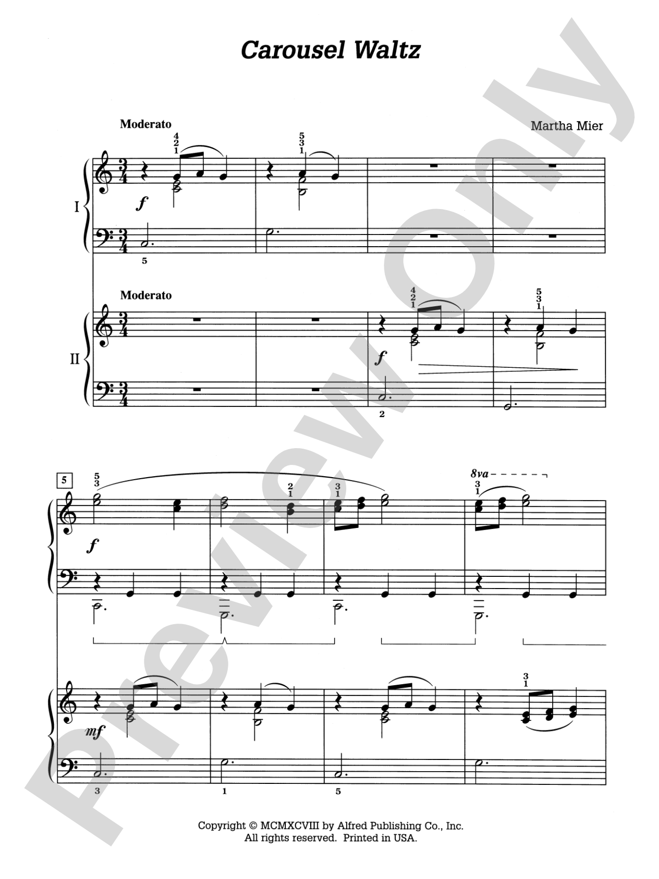 Carousel Waltz - Piano Duo (2 Pianos, 4 Hands): Piano Duets & Four Hands