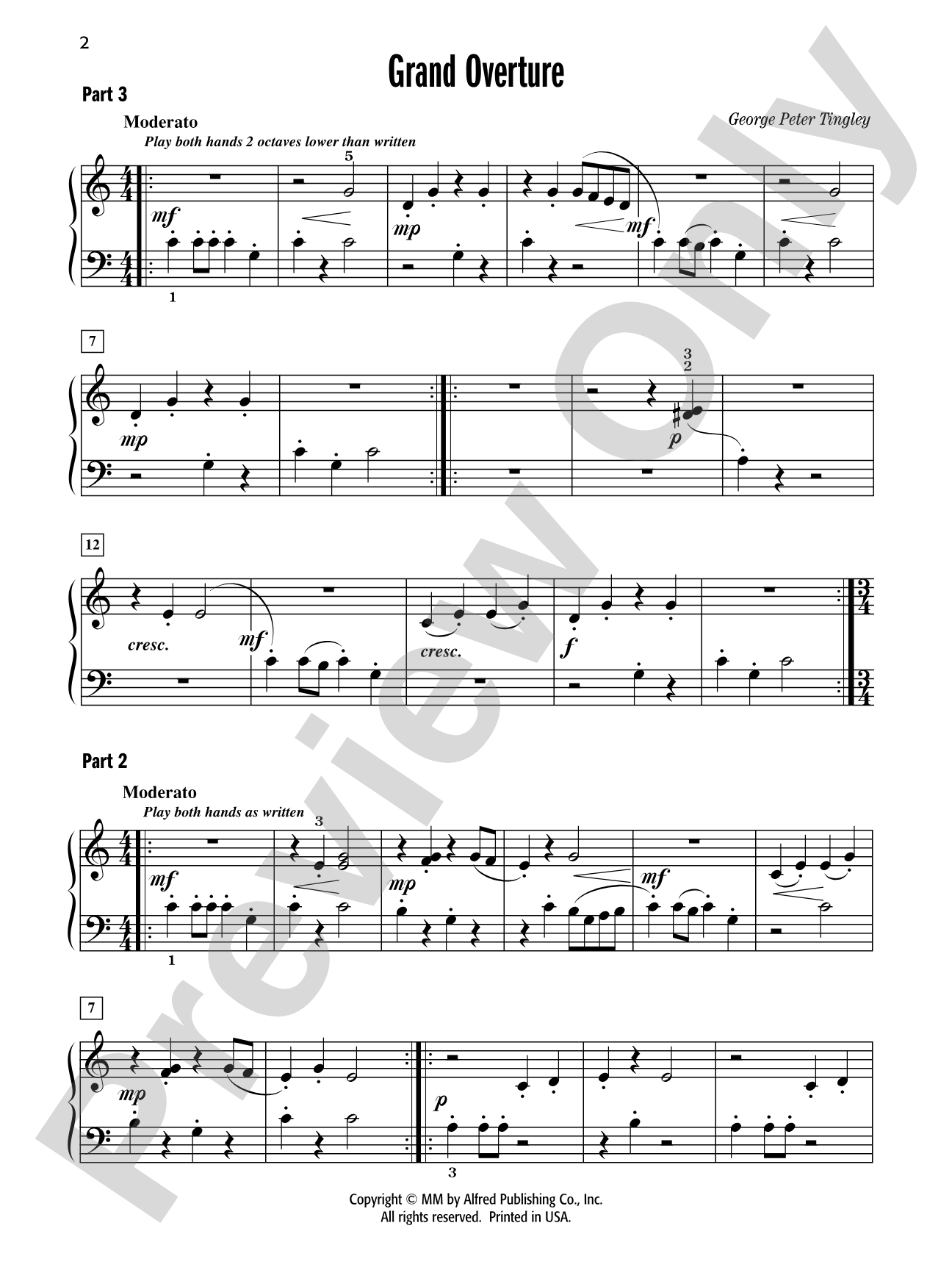 Grand Overture - Piano Trio (1 Piano, 6 Hands): Piano